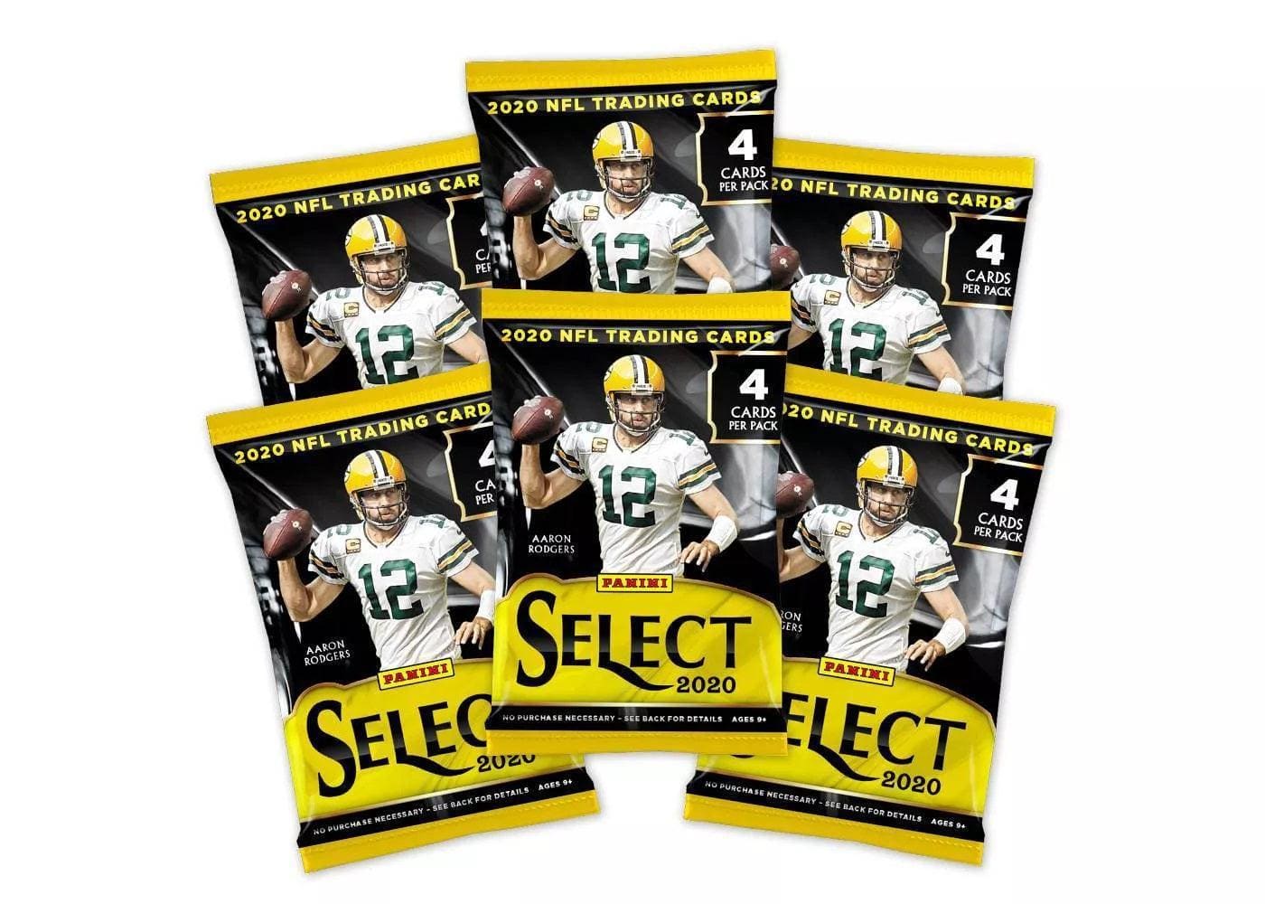 2020 NFL Panini Select Football Trading Card Blaster Box - Image 03 - Only at BallersClubKickz.com - Panini presents the 2020 NFL Select full box! Each box contains 6 foil packs, and each pack contains 4 NFL trading cards. Be on the lookout for the 3 blaster-exclusive Blue Prizm die cuts per box, on average.