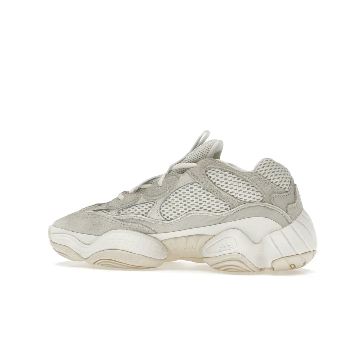 adidas Yeezy 500 Bone White (2023) - Image 21 - Only at www.BallersClubKickz.com - Experience the unique style of the adidas Yeezy 500 Bone White. Featuring a Bone White colorway and white accents, durable construction and comfortably light feel. Get ready to make a statement in 2023.