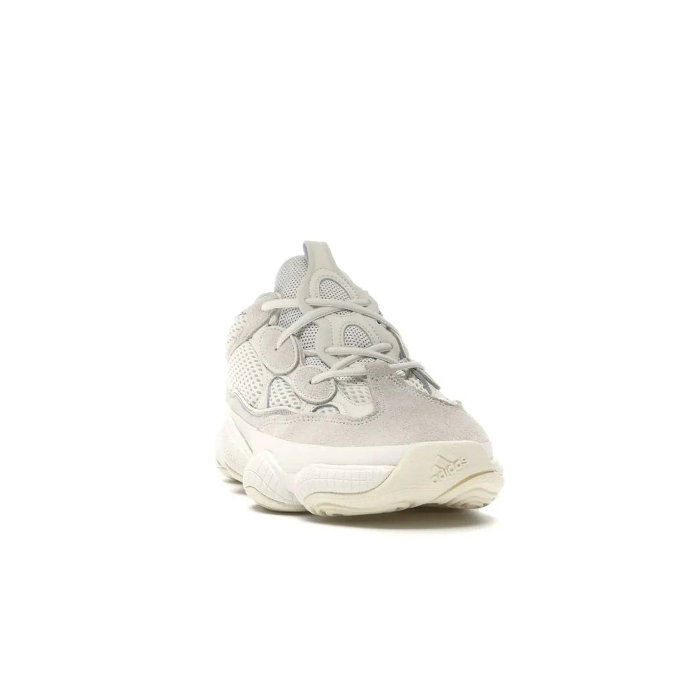adidas Yeezy 500 Bone White - Image 8 - Only at www.BallersClubKickz.com - Classic look perfect for any sneaker collection. The adidas Yeezy 500 "Bone White" blends a white mesh upper with suede overlays & a chunky midsole inspired by the Adidas KB3. Complimented by a tonal-cream outsole, this timeless style is a must-have.