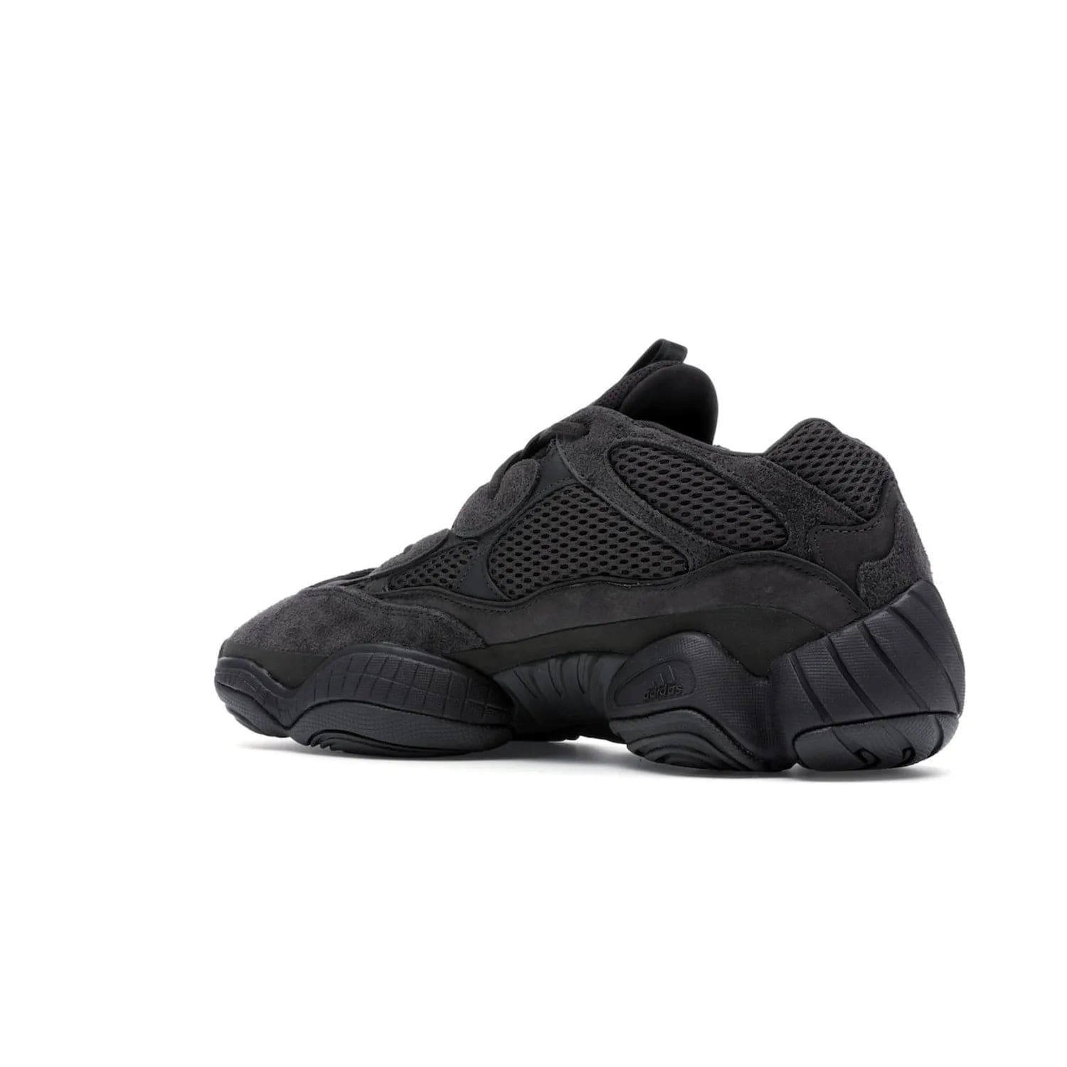 adidas Yeezy 500 Utility Black - Image 23 - Only at www.BallersClubKickz.com - Iconic adidas Yeezy 500 Utility Black in All-Black colorway. Durable black mesh and suede upper with adiPRENE® sole delivers comfort and support. Be unstoppable with the Yeezy 500 Utility Black. Released July 2018.