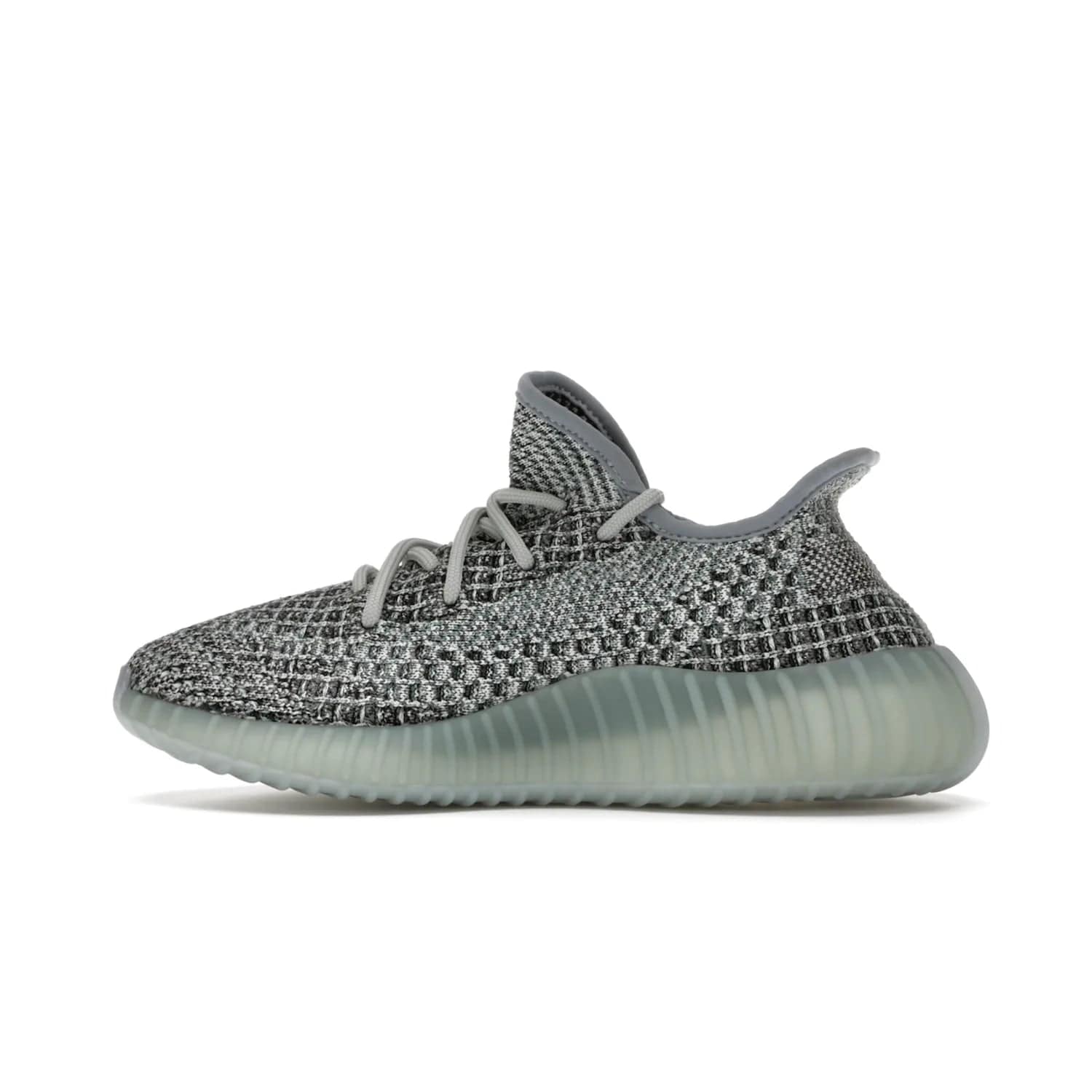 adidas Yeezy Boost 350 V2 Ash Blue - Image 20 - Only at www.BallersClubKickz.com - Must-have design made of engineered primeknit upper, comfortable sock-like upper and full-length Boost midsole, and semi-translucent rubber cage for added durability and style. The adidas Yeezy Boost 350 V2 Ash Blue blends timeless colors and comfort.