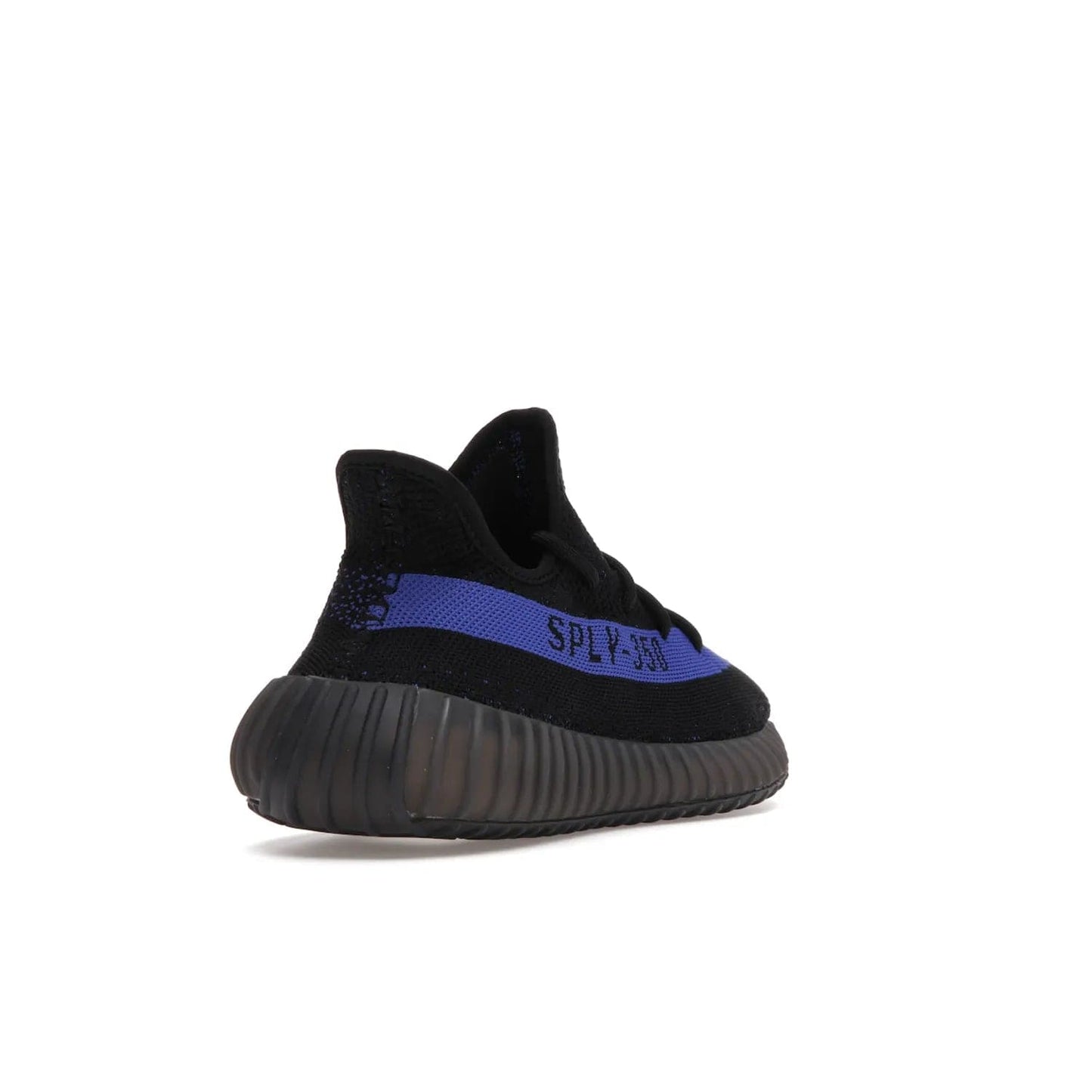 adidas Yeezy Boost 350 V2 Dazzling Blue - Image 31 - Only at www.BallersClubKickz.com - Shop the Adidas Yeezy 350 V2 Dazzling Blue, featuring a solid black Primeknit upper, Dazzling Blue side stripe, “SPLY-350” text, and a muted Boost sole. Releasing Feb 2022, this style is perfect for any shoe fan.