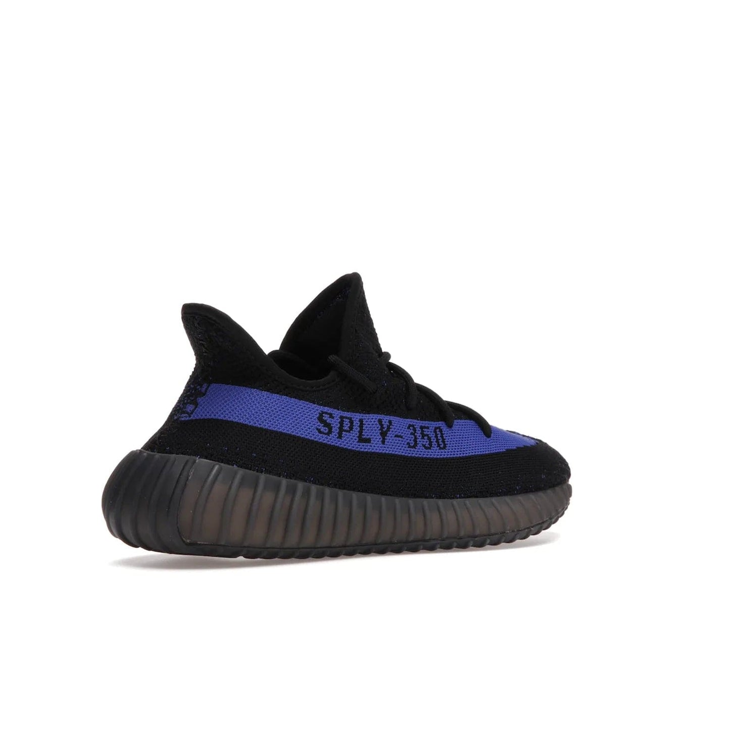 adidas Yeezy Boost 350 V2 Dazzling Blue - Image 33 - Only at www.BallersClubKickz.com - Shop the Adidas Yeezy 350 V2 Dazzling Blue, featuring a solid black Primeknit upper, Dazzling Blue side stripe, “SPLY-350” text, and a muted Boost sole. Releasing Feb 2022, this style is perfect for any shoe fan.
