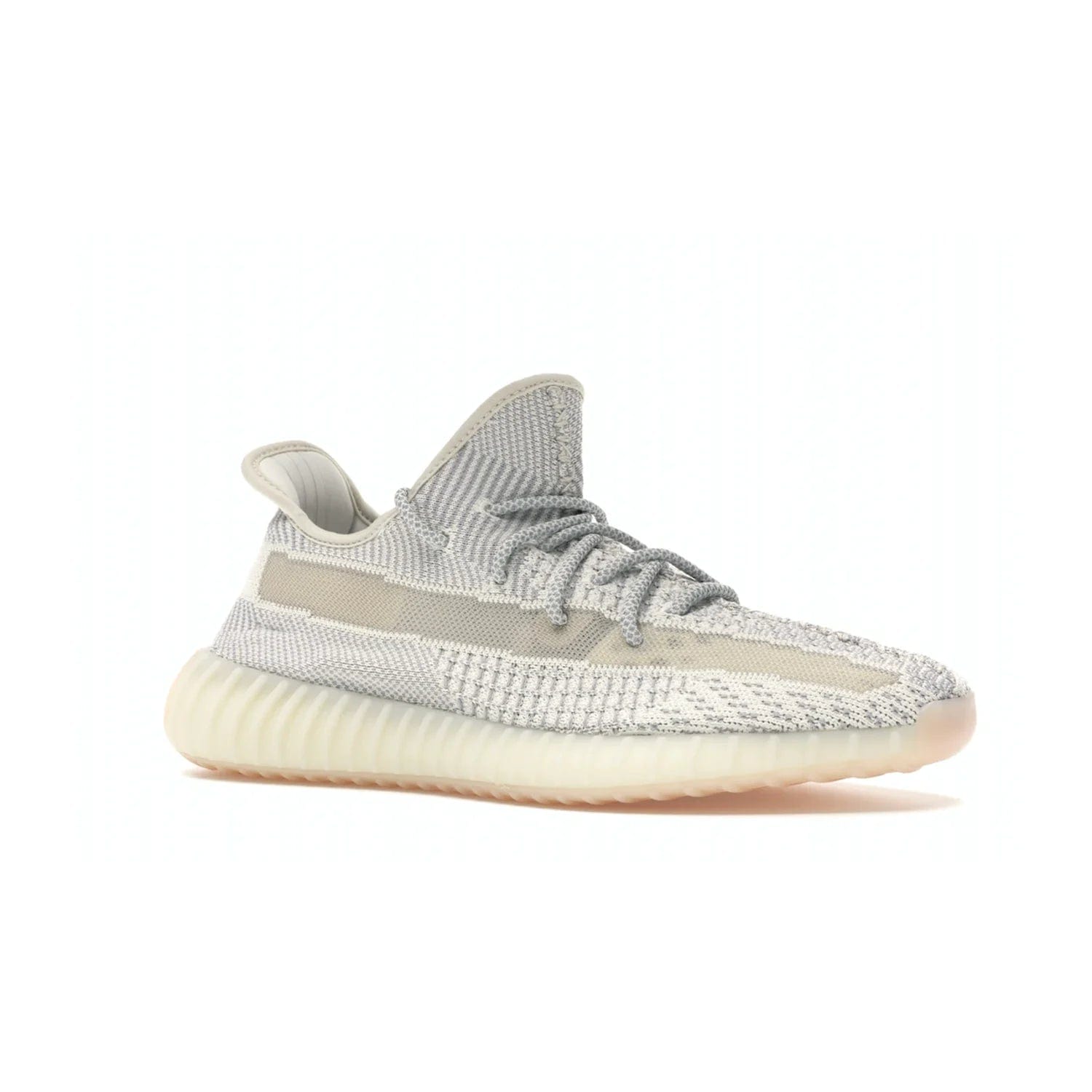 adidas Yeezy Boost 350 V2 Lundmark (Non Reflective) - Image 4 - Only at www.BallersClubKickz.com - Shop the exclusive adidas Yeezy Boost 350 V2 Lundmark with a subtle summer color, mesh upper, white-to-cream transitional midsole, light tan outsole, and pink middle stripe. Comfort and style come together in this perfect summer 350 V2. Released on July 11, 2019.