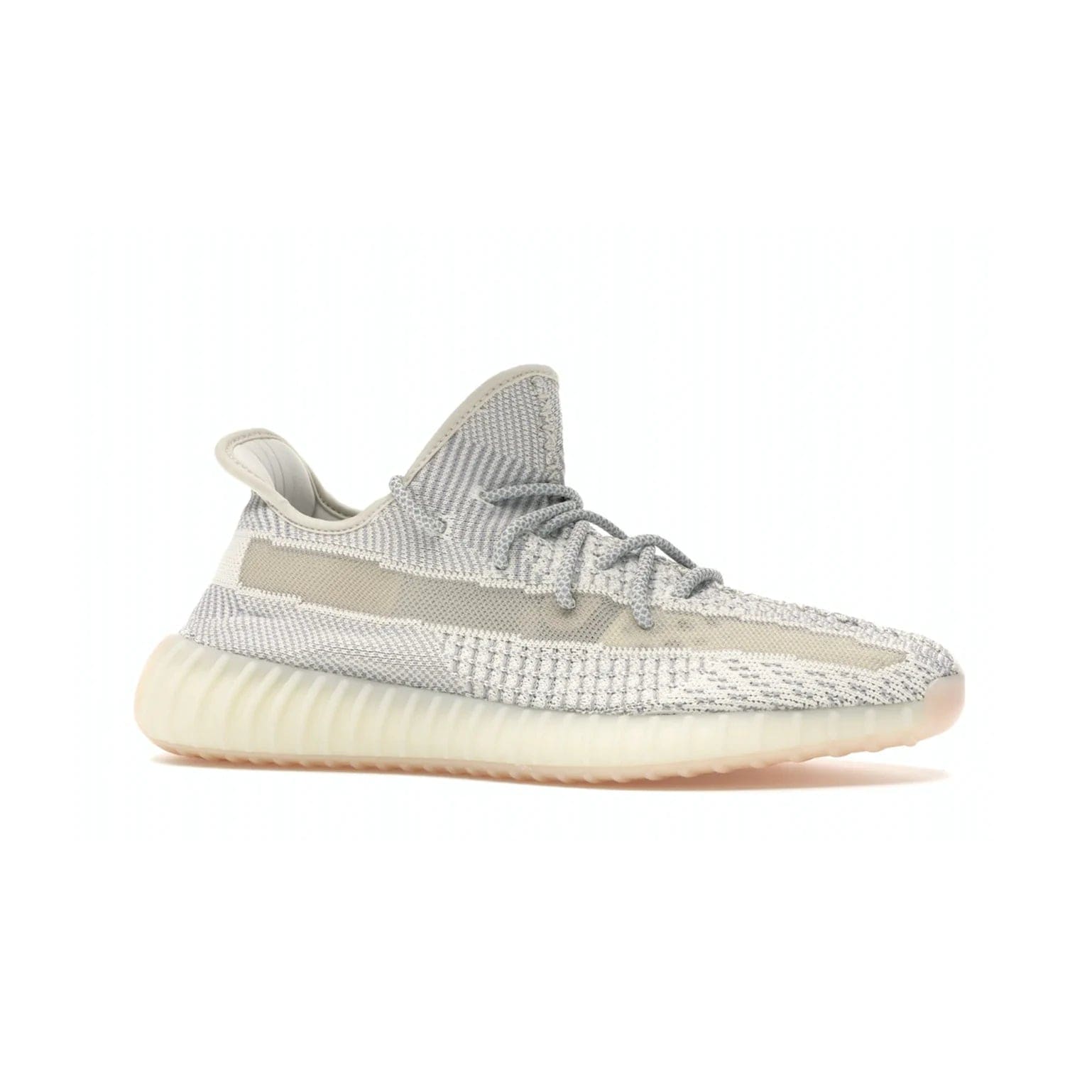adidas Yeezy Boost 350 V2 Lundmark (Non Reflective) - Image 3 - Only at www.BallersClubKickz.com - Shop the exclusive adidas Yeezy Boost 350 V2 Lundmark with a subtle summer color, mesh upper, white-to-cream transitional midsole, light tan outsole, and pink middle stripe. Comfort and style come together in this perfect summer 350 V2. Released on July 11, 2019.