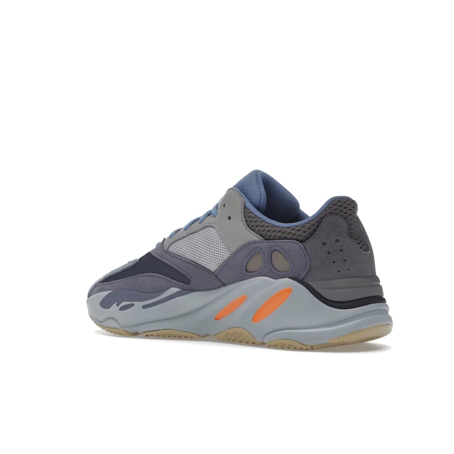 adidas Yeezy Boost 700 Carbon Blue - Image 23 - Only at www.BallersClubKickz.com - Style meets practicality with the adidas Yeezy Boost 700 Carbon Blue. Tonal grey and carbon blue mix of suede and mesh upper, grey midsole and gum outsole. Get yours today.