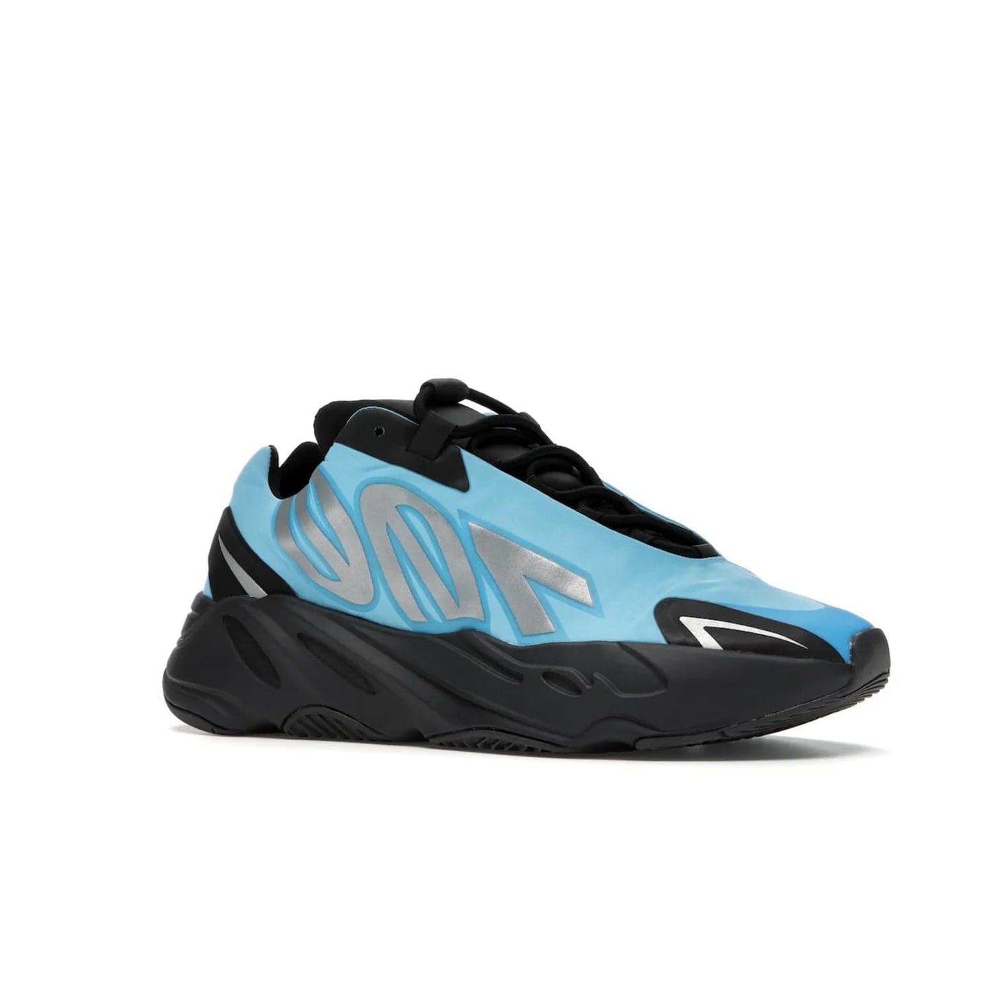 adidas Yeezy Boost 700 MNVN Bright Cyan - Image 4 - Only at www.BallersClubKickz.com - The adidas Yeezy Boost 700 MNVN features a Bright Cyan nylon upper with iconic "700" graphics and a sculptural black Boost sole for superior style and comfort. Step into legendary style and comfort in June 2021.