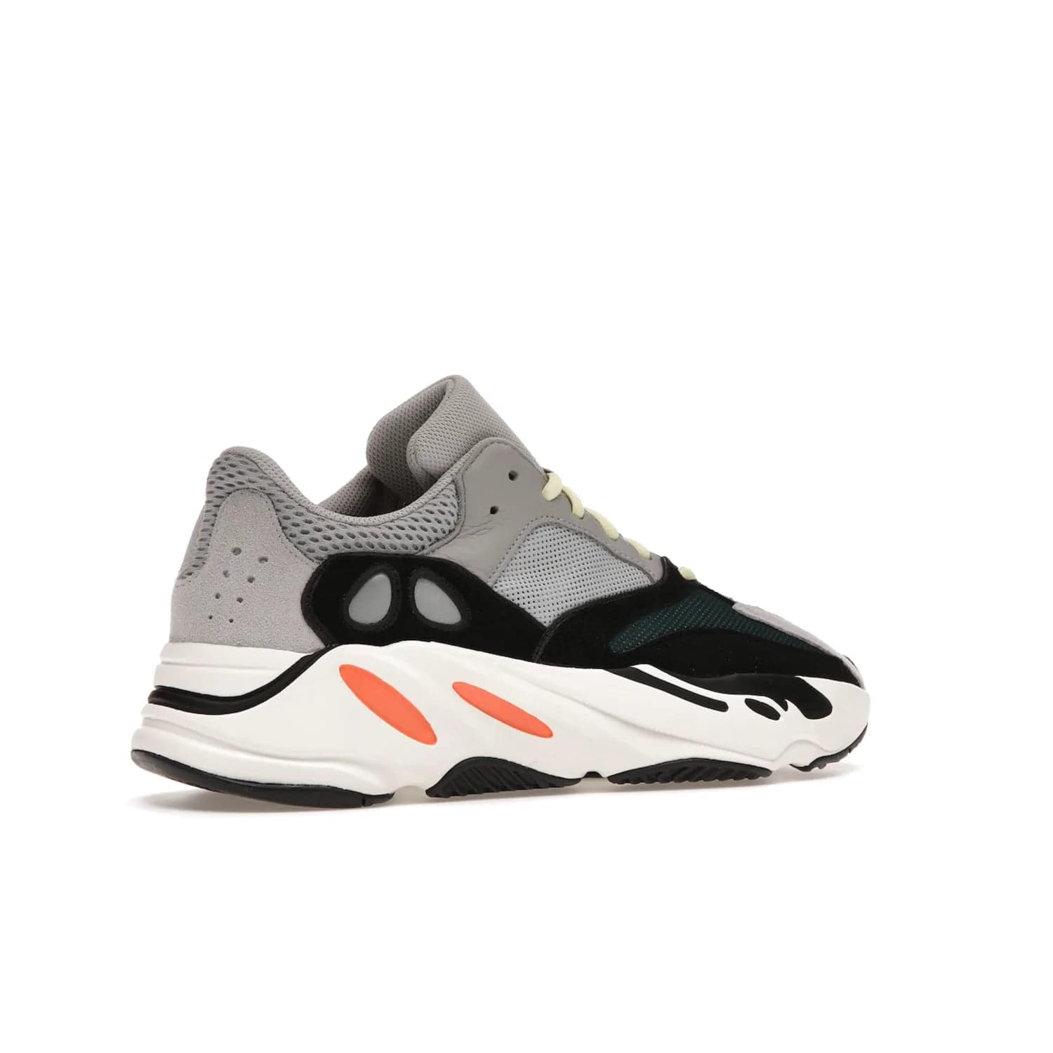 adidas Yeezy Boost 700 Wave Runner - Image 34 - Only at www.BallersClubKickz.com - Shop the iconic adidas Yeezy Boost 700 Wave Runner. Featuring grey mesh and leather upper, black suede overlays, teal mesh underlays, and signature Boost sole. Be bold & make a statement.