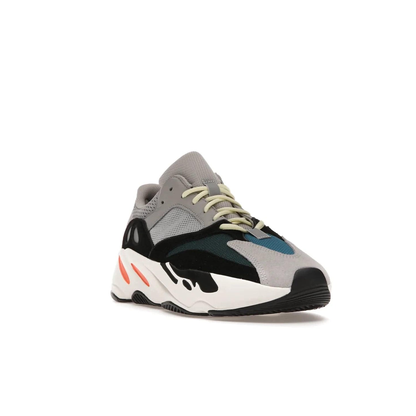 adidas Yeezy Boost 700 Wave Runner - Image 7 - Only at www.BallersClubKickz.com - Shop the iconic adidas Yeezy Boost 700 Wave Runner. Featuring grey mesh and leather upper, black suede overlays, teal mesh underlays, and signature Boost sole. Be bold & make a statement.