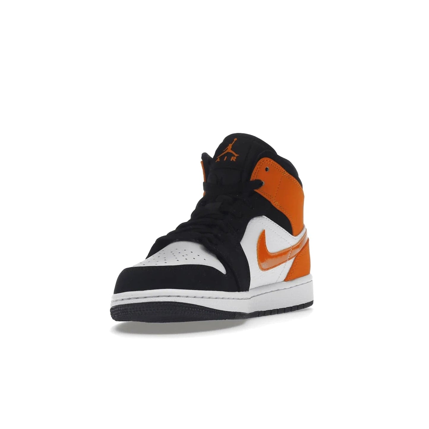Jordan 1 Mid Shattered Backboard - Image 13 - Only at www.BallersClubKickz.com - The Air Jordan 1 Mid Shattered Backboard offers a timeless Black/White-Starfish colorway. Classic Swoosh logo and AJ insignia plus a shatterd backboard graphic on the insole. Get your pair today!
