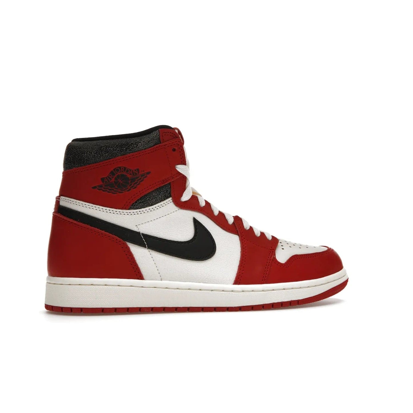 Jordan 1 Retro High OG Chicago Lost and Found - Image 35 - Only at www.BallersClubKickz.com - Be the envy of all sneakerheads with the Air Jordan 1 Retro High OG “Chicago Lost and Found”. This special edition shoe comes in a Varsity Red/Black-Sail-Muslin colorway and features crackled leather uppers and yellowed details for a unique, vintage look. Get your hands this rare release in November 2022.