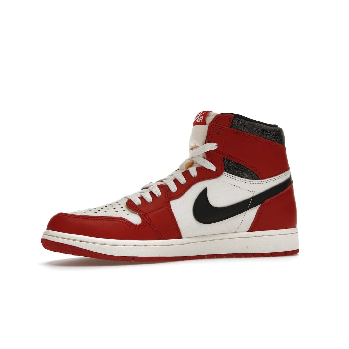 Jordan 1 Retro High OG Chicago Lost and Found - Image 17 - Only at www.BallersClubKickz.com - Be the envy of all sneakerheads with the Air Jordan 1 Retro High OG “Chicago Lost and Found”. This special edition shoe comes in a Varsity Red/Black-Sail-Muslin colorway and features crackled leather uppers and yellowed details for a unique, vintage look. Get your hands this rare release in November 2022.
