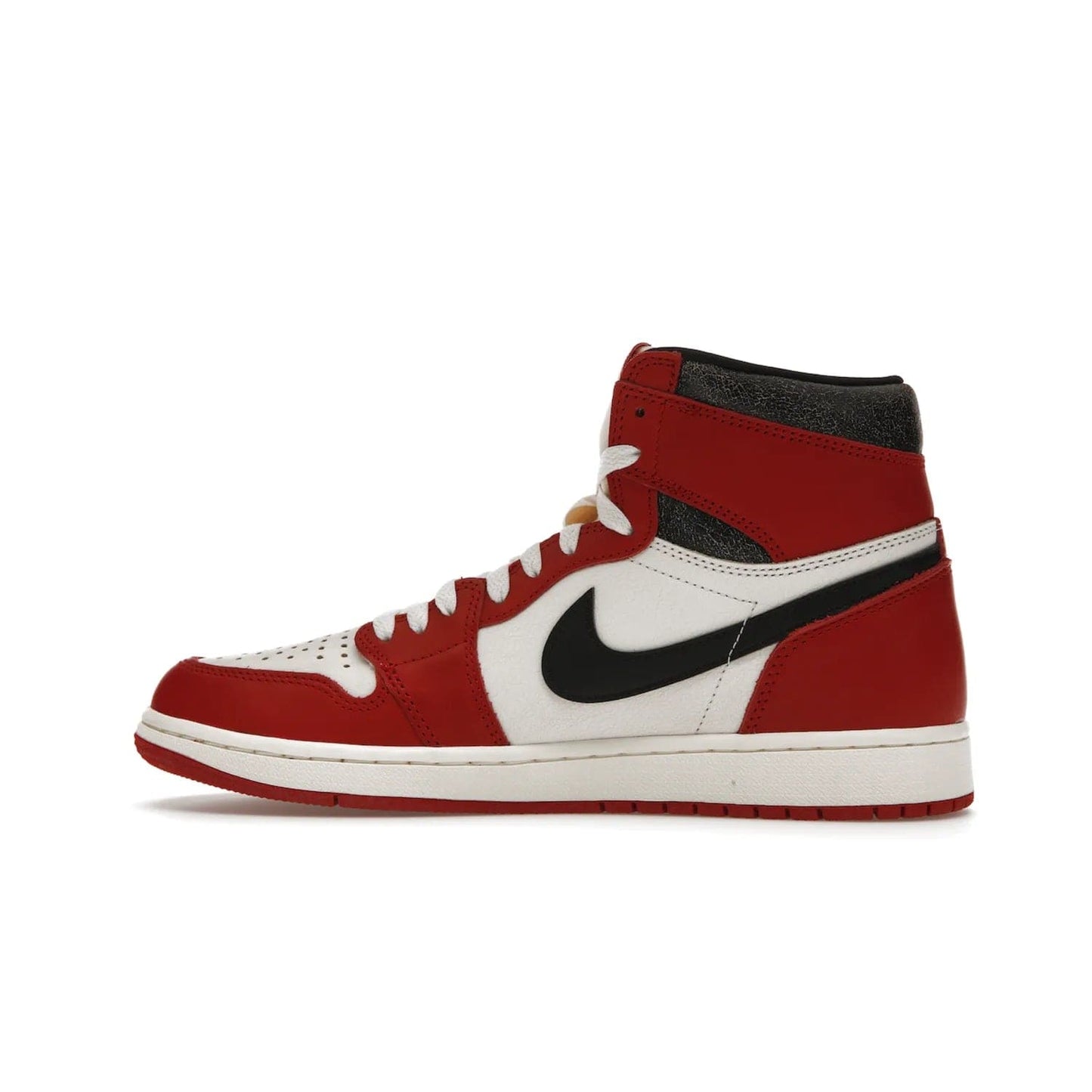 Jordan 1 Retro High OG Chicago Lost and Found - Image 20 - Only at www.BallersClubKickz.com - Be the envy of all sneakerheads with the Air Jordan 1 Retro High OG “Chicago Lost and Found”. This special edition shoe comes in a Varsity Red/Black-Sail-Muslin colorway and features crackled leather uppers and yellowed details for a unique, vintage look. Get your hands this rare release in November 2022.