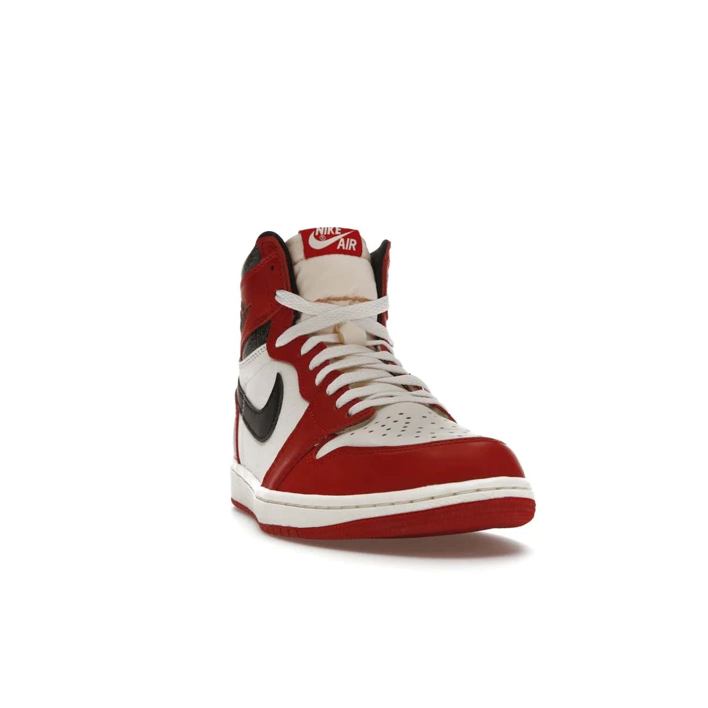 Jordan 1 Retro High OG Chicago Lost and Found - Image 8 - Only at www.BallersClubKickz.com - Be the envy of all sneakerheads with the Air Jordan 1 Retro High OG “Chicago Lost and Found”. This special edition shoe comes in a Varsity Red/Black-Sail-Muslin colorway and features crackled leather uppers and yellowed details for a unique, vintage look. Get your hands this rare release in November 2022.