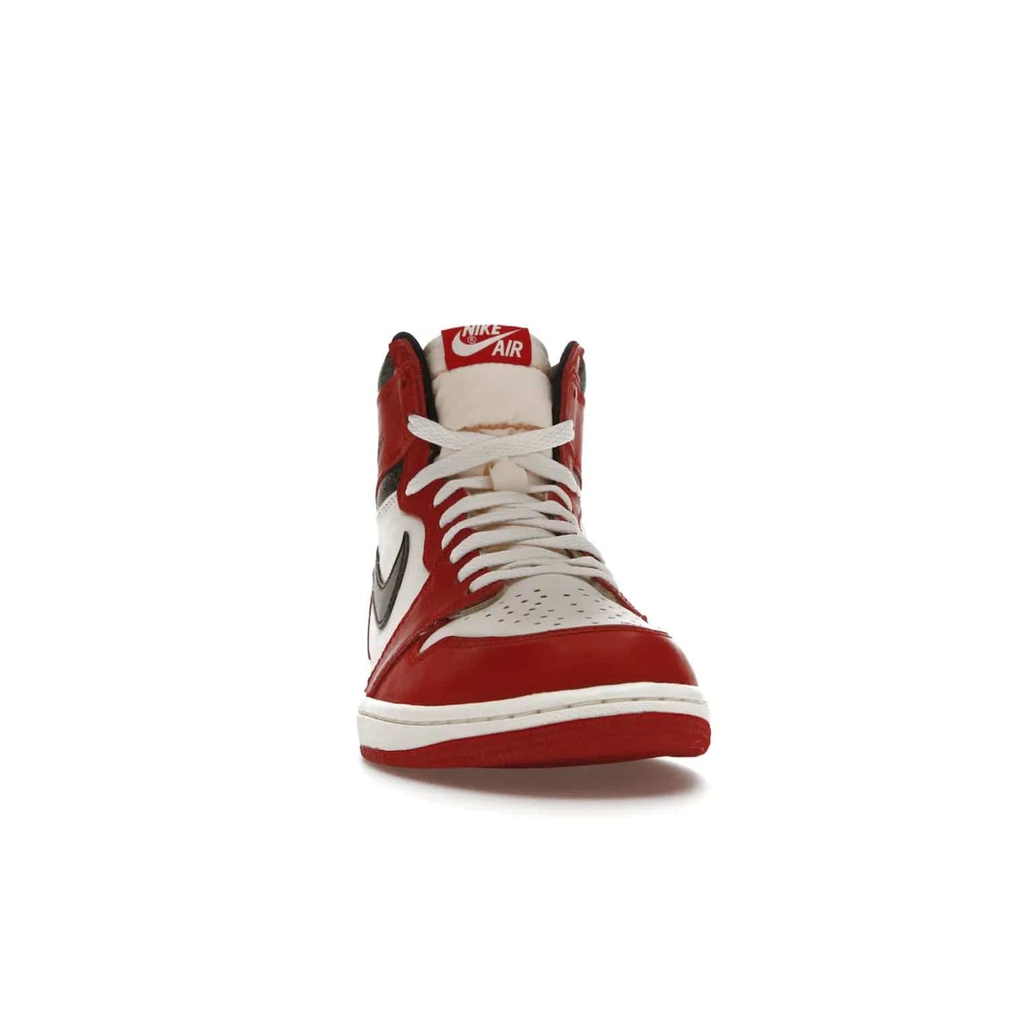 Jordan 1 Retro High OG Chicago Lost and Found - Image 9 - Only at www.BallersClubKickz.com - Be the envy of all sneakerheads with the Air Jordan 1 Retro High OG “Chicago Lost and Found”. This special edition shoe comes in a Varsity Red/Black-Sail-Muslin colorway and features crackled leather uppers and yellowed details for a unique, vintage look. Get your hands this rare release in November 2022.