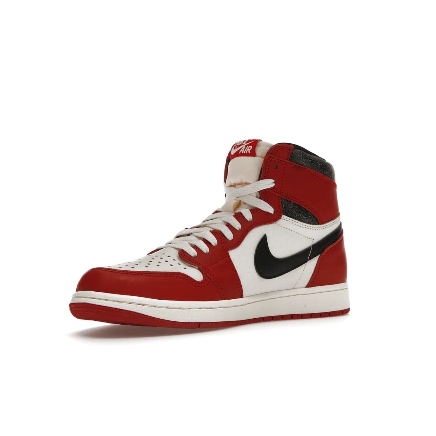 Jordan 1 Retro High OG Chicago Lost and Found - Image 15 - Only at www.BallersClubKickz.com - Be the envy of all sneakerheads with the Air Jordan 1 Retro High OG “Chicago Lost and Found”. This special edition shoe comes in a Varsity Red/Black-Sail-Muslin colorway and features crackled leather uppers and yellowed details for a unique, vintage look. Get your hands this rare release in November 2022.