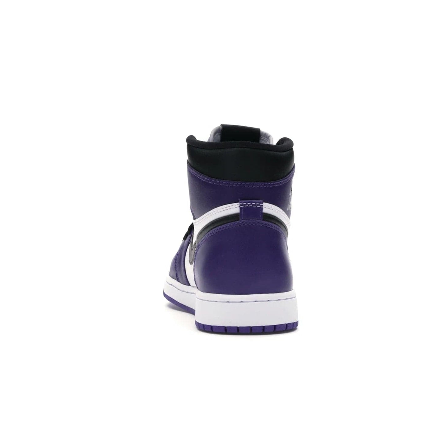 Jordan 1 Retro High Court Purple White - Image 27 - Only at www.BallersClubKickz.com - Grab the classic Jordan 1 Retro High Court Purple White and add major flavor to your collection. White leather upper with Court Purple overlays and Swoosh logo. White midsole and purple outsole. Get yours and rep your Jordan Brand.