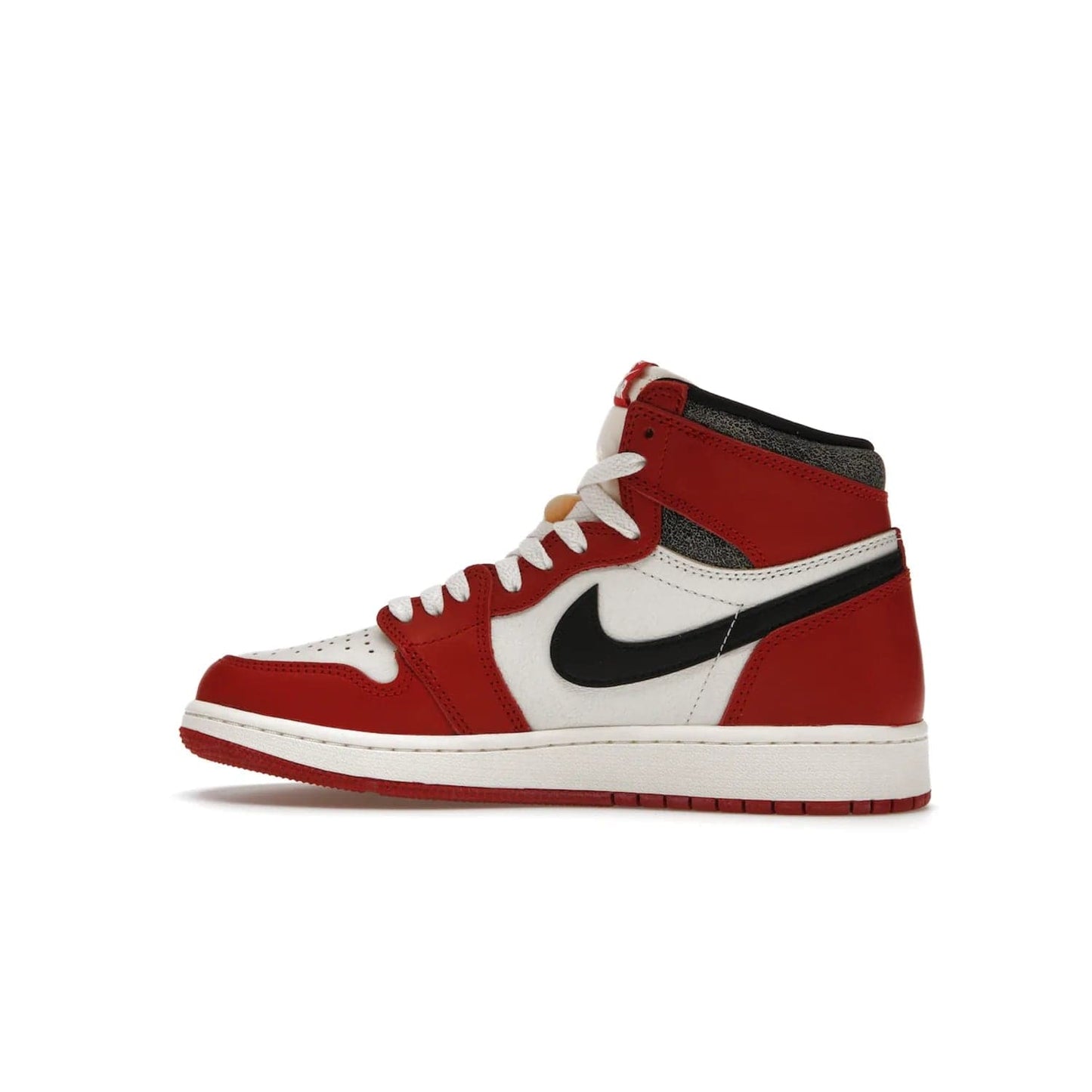 Jordan 1 Retro High OG Chicago Lost and Found (GS) - Image 20 - Only at www.BallersClubKickz.com - Grab the Air Jordan 1 Retro High OG Chicago Reimagined GS, presenting in classic 1985 silhouette. Varsity Red, Black, Muslin and Sail hues, featuring Nike Air branding, Wings on the collars and printed insoles. Don't miss out when it releases 19th Nov 2022.