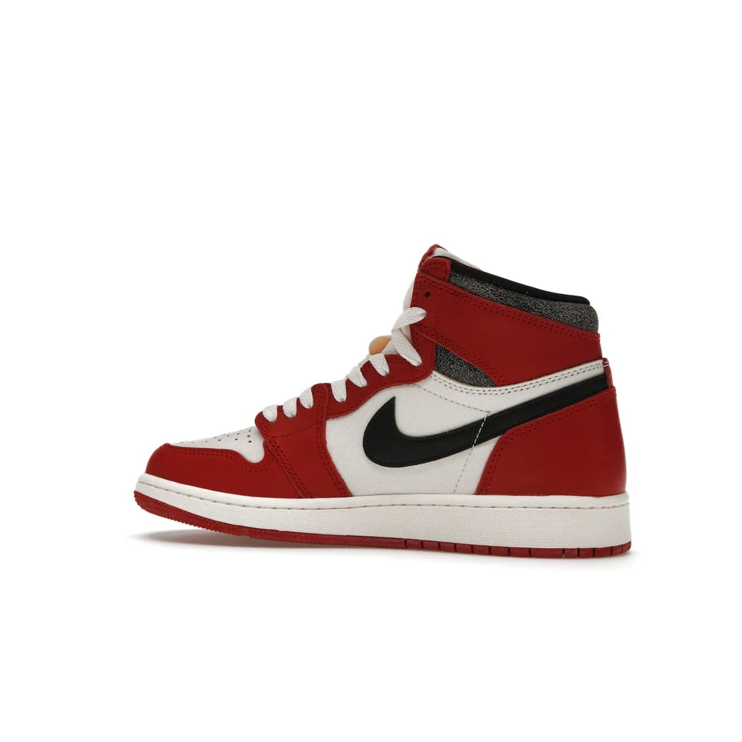 Jordan 1 Retro High OG Chicago Lost and Found (GS) - Image 21 - Only at www.BallersClubKickz.com - Grab the Air Jordan 1 Retro High OG Chicago Reimagined GS, presenting in classic 1985 silhouette. Varsity Red, Black, Muslin and Sail hues, featuring Nike Air branding, Wings on the collars and printed insoles. Don't miss out when it releases 19th Nov 2022.