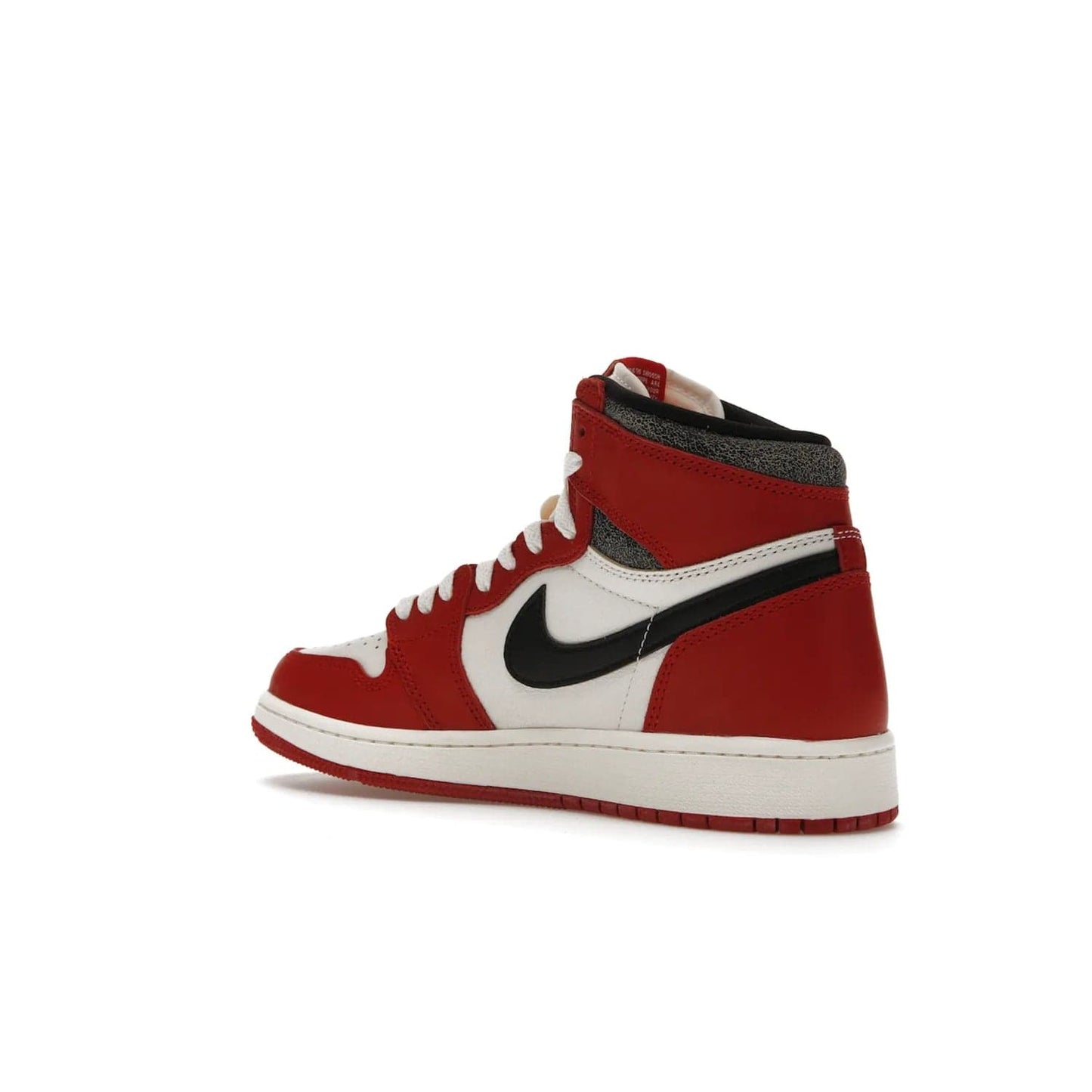 Jordan 1 Retro High OG Chicago Lost and Found (GS) - Image 23 - Only at www.BallersClubKickz.com - Grab the Air Jordan 1 Retro High OG Chicago Reimagined GS, presenting in classic 1985 silhouette. Varsity Red, Black, Muslin and Sail hues, featuring Nike Air branding, Wings on the collars and printed insoles. Don't miss out when it releases 19th Nov 2022.