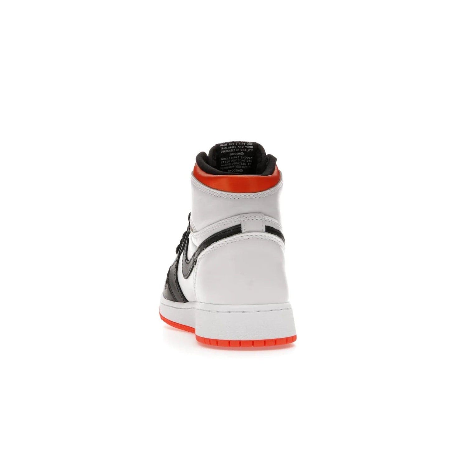Jordan 1 High OG Electro Orange (GS) - Image 27 - Only at www.BallersClubKickz.com - The Air Jordan 1 High OG Electro Orange GS is the ideal shoe for kids on the go. Featuring white leather uppers, black overlays, and bright orange accents, it's sure to become a favorite. A great mix of classic style and vibrant colors, the shoe delivers air cushioning for comfort and hard orange rubber for grip. Release on July 17th, 2021. Get them a pair today.