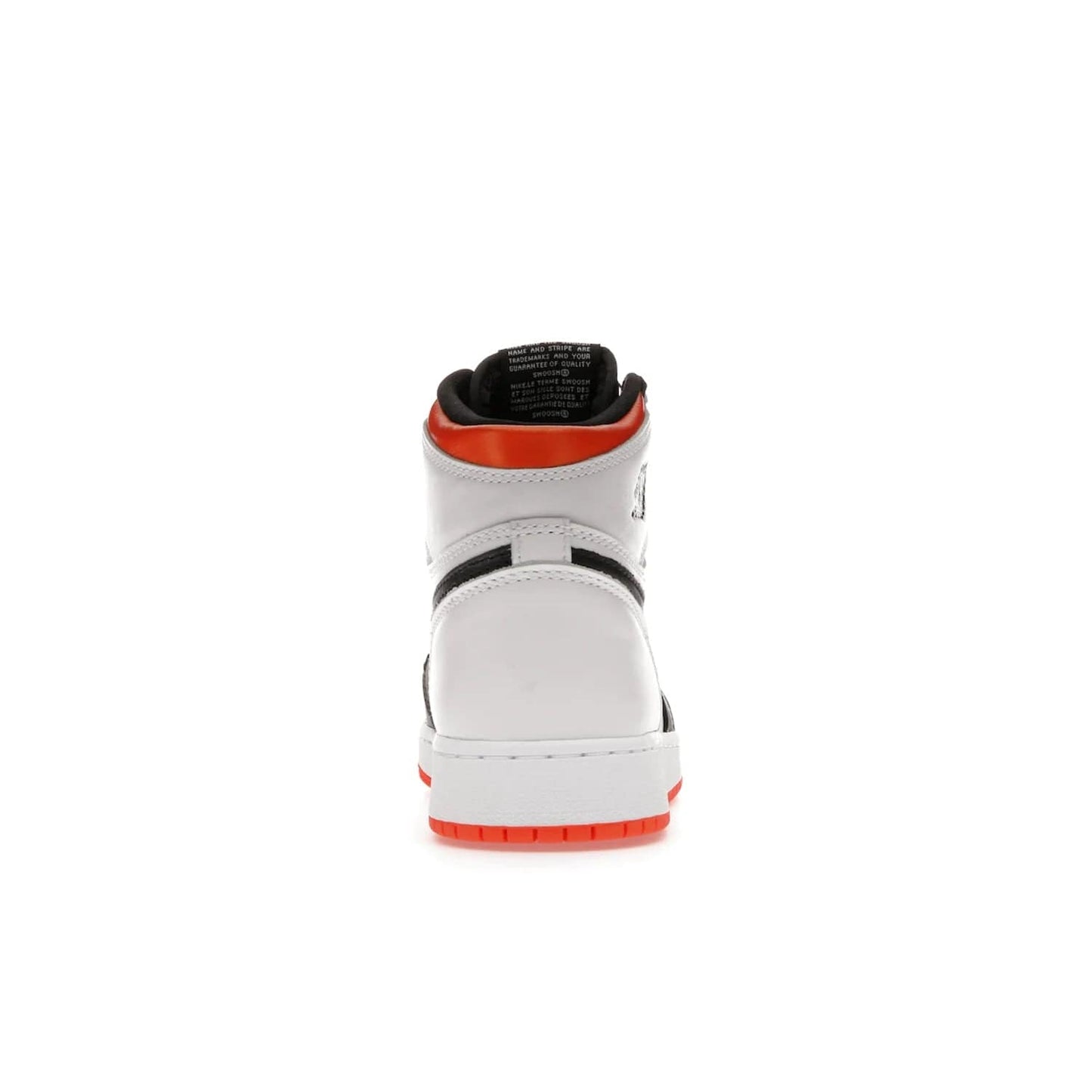 Jordan 1 High OG Electro Orange (GS) - Image 28 - Only at www.BallersClubKickz.com - The Air Jordan 1 High OG Electro Orange GS is the ideal shoe for kids on the go. Featuring white leather uppers, black overlays, and bright orange accents, it's sure to become a favorite. A great mix of classic style and vibrant colors, the shoe delivers air cushioning for comfort and hard orange rubber for grip. Release on July 17th, 2021. Get them a pair today.