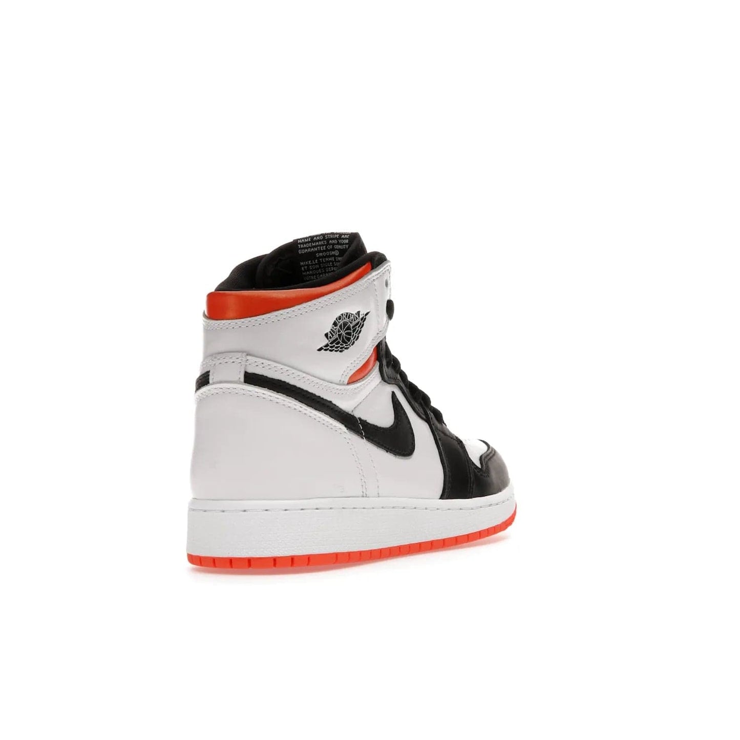 Jordan 1 High OG Electro Orange (GS) - Image 31 - Only at www.BallersClubKickz.com - The Air Jordan 1 High OG Electro Orange GS is the ideal shoe for kids on the go. Featuring white leather uppers, black overlays, and bright orange accents, it's sure to become a favorite. A great mix of classic style and vibrant colors, the shoe delivers air cushioning for comfort and hard orange rubber for grip. Release on July 17th, 2021. Get them a pair today.