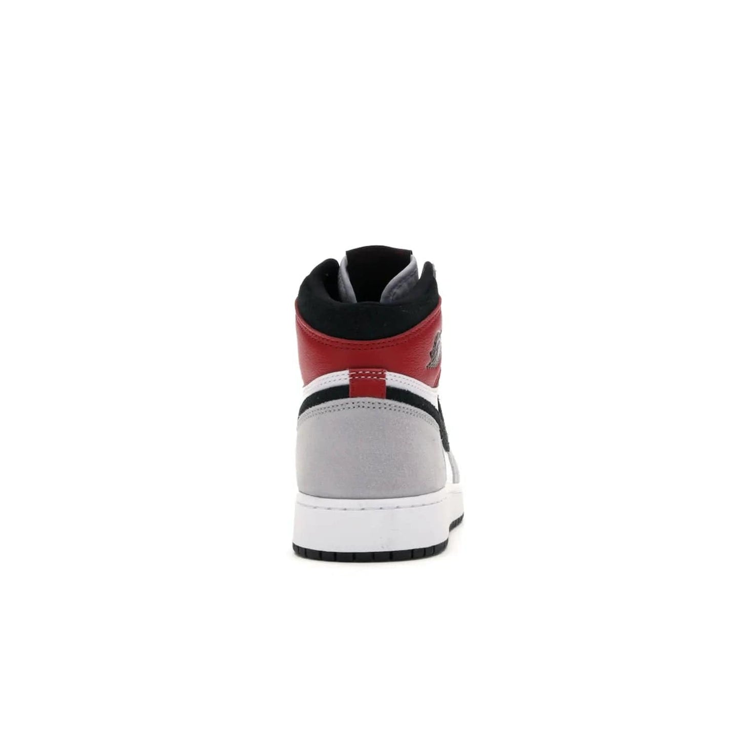 Jordan 1 Retro High Light Smoke Grey (GS) - Image 28 - Only at www.BallersClubKickz.com - Jordan 1 Retro High Light Smoke Grey (GS) features shades of grey, black, and Varsity Red with a bold silhouette. Premium white leather and suede overlays create a unique look. Released July 2020, offering style and performance. Perfect sneaker for any collector or fan.