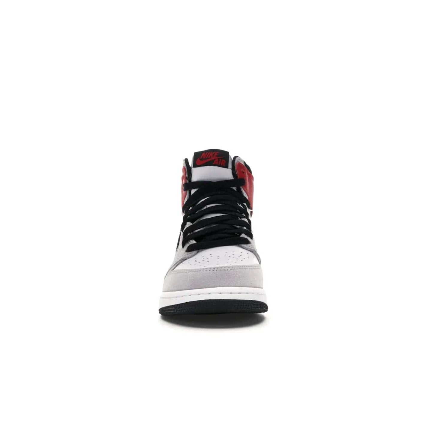 Jordan 1 Retro High Light Smoke Grey (GS) - Image 10 - Only at www.BallersClubKickz.com - Jordan 1 Retro High Light Smoke Grey (GS) features shades of grey, black, and Varsity Red with a bold silhouette. Premium white leather and suede overlays create a unique look. Released July 2020, offering style and performance. Perfect sneaker for any collector or fan.