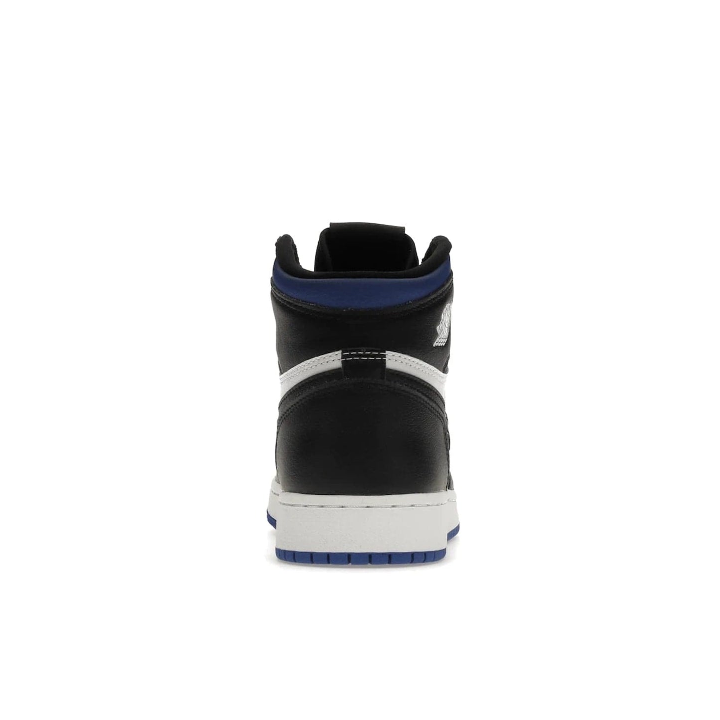 Jordan 1 Retro High Royal Toe (GS) - Image 28 - Only at www.BallersClubKickz.com - Take your sneaker wardrobe to the next level with the Jordan 1 Retro High Royal Toe (GS). Combining classic design with a luxurious white and royal blue leather upper, a textured black Swoosh and a tapered outsole. Stand out with the Air Jordan Wings logo near the heel.