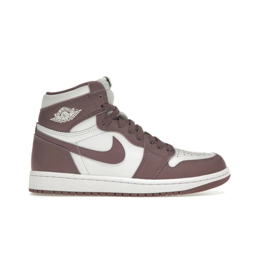 Jordan 1 Retro High OG Mauve - Image 1 - Only at www.BallersClubKickz.com - Eye-catching Jordan 1 Retro High OG Mauve releases October 14th, 2023. White base overlayed with Sky J Mauve hue, white trim. Turn heads with this bold, unique style.
