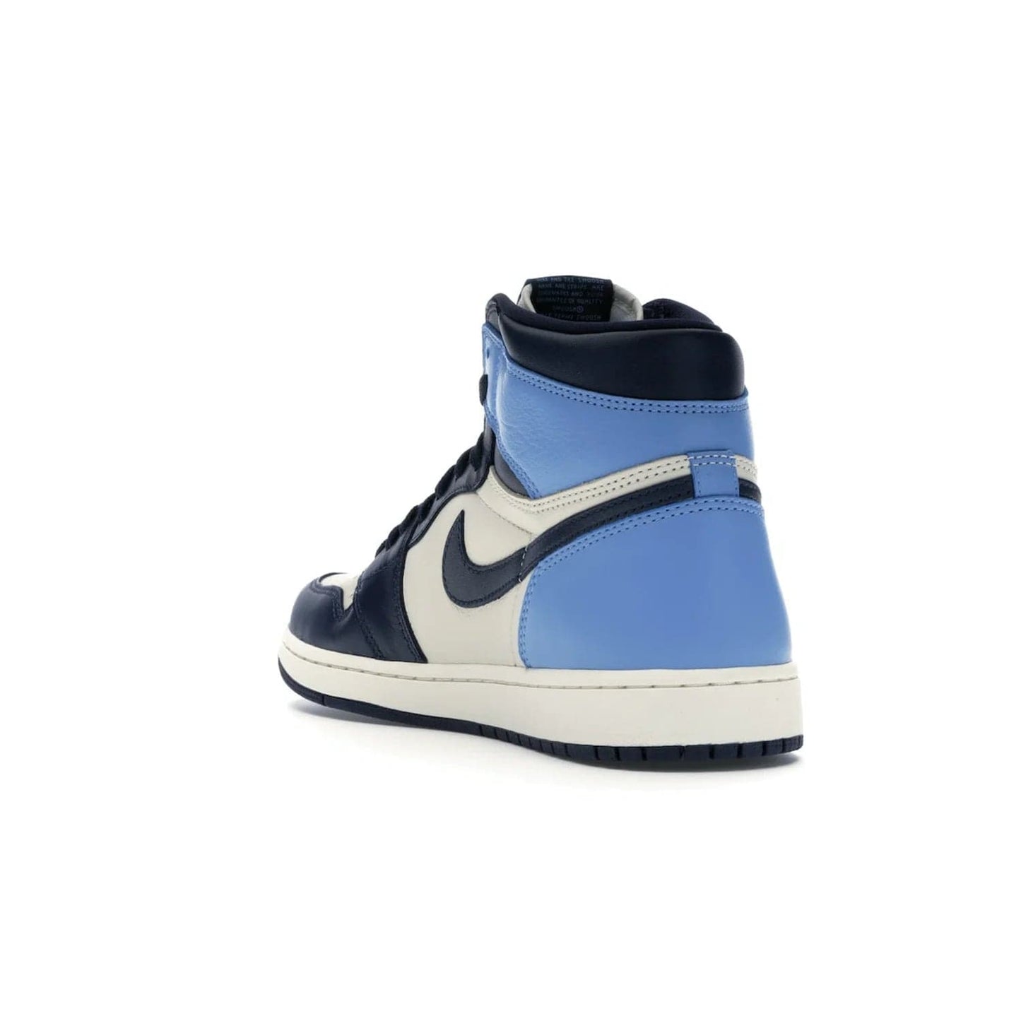 Jordan 1 Retro High Obsidian UNC - Image 25 - Only at www.BallersClubKickz.com - Bring a timeless classic to your wardrobe with the Air Jordan 1 Retro High "Obsidian/University Blue”. A full leather upper combines Obsidian and University Blue detailing for a retro Jordan style. Stitched Jumpman logo pays tribute to UNC. Experience classic style with a timeless sneaker.