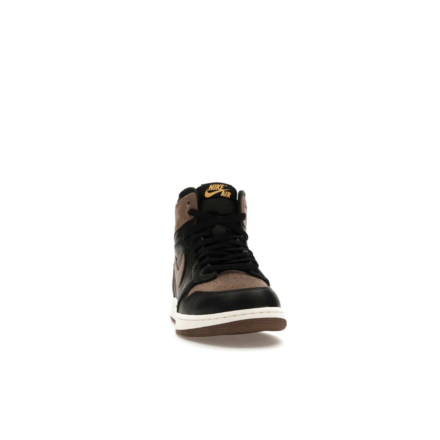 Jordan 1 Retro High OG Palomino (GS) - Image 9 - Only at www.BallersClubKickz.com - Introducing the luxurious Jordan 1 Retro High OG Palomino (GS). Featuring black leather with metallic gold and palomino accents, this sneaker is perfect for any occasion. Grab yours when they release on September 2nd of 2023.