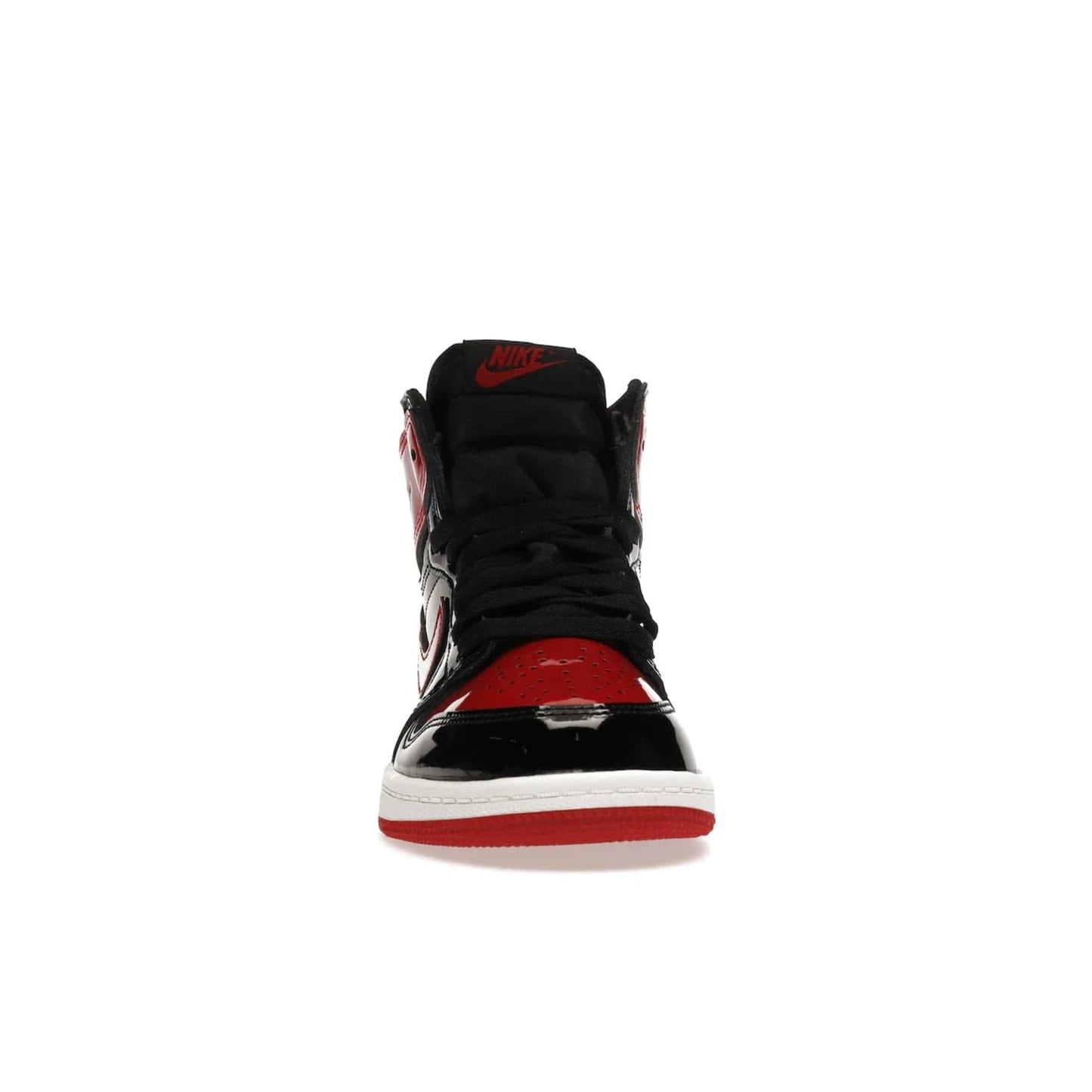Jordan 1 Retro High OG Patent Bred (PS) - Image 10 - Only at www.BallersClubKickz.com - A timeless classic, the Air Jordan 1 Retro High OG Bred Patent PS features patent leather and debossed Air Jordan Wings motifs. Classic black, white and varsity red colourway on a comfortable and stylish sneaker. Shop this must-have now.