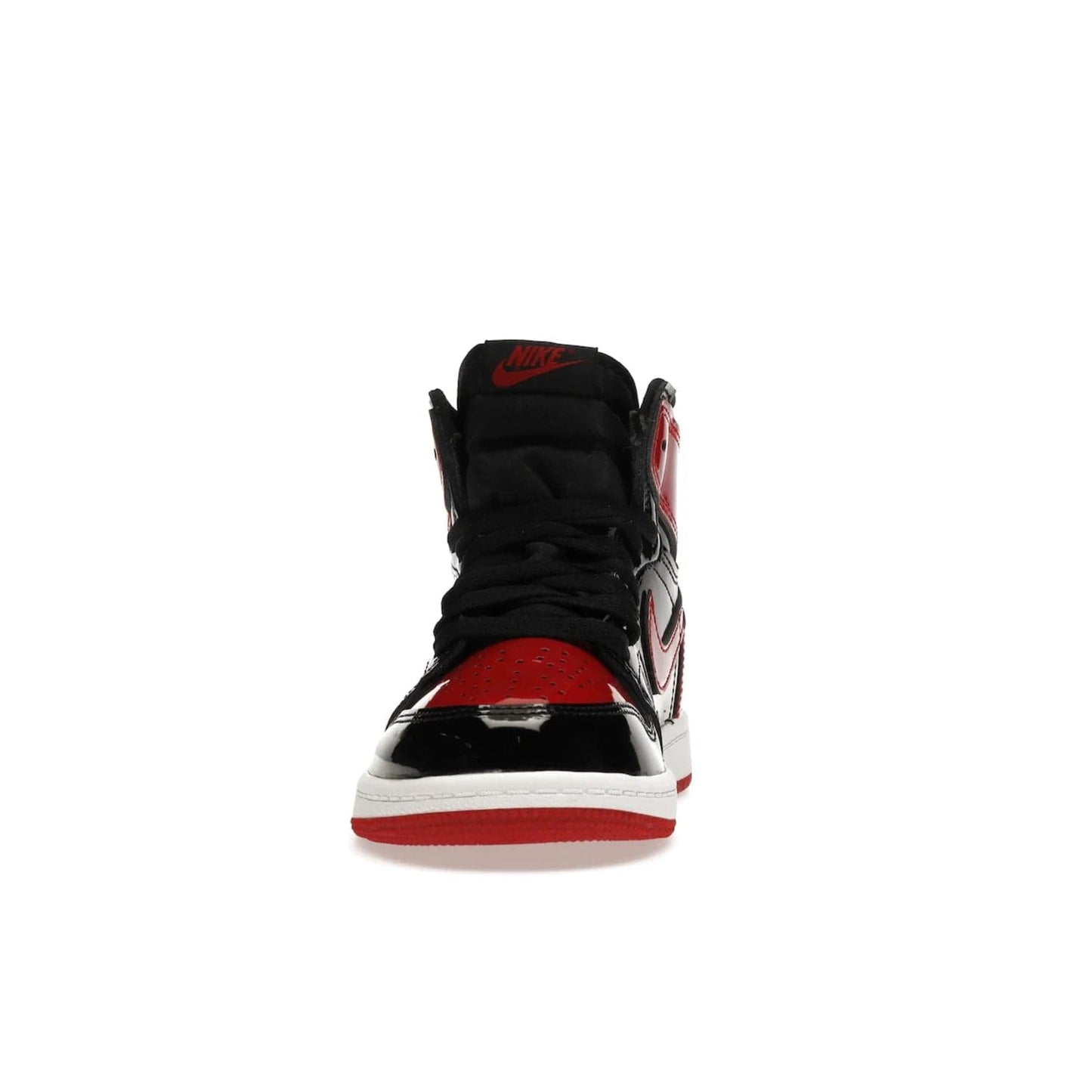 Jordan 1 Retro High OG Patent Bred (PS) - Image 11 - Only at www.BallersClubKickz.com - A timeless classic, the Air Jordan 1 Retro High OG Bred Patent PS features patent leather and debossed Air Jordan Wings motifs. Classic black, white and varsity red colourway on a comfortable and stylish sneaker. Shop this must-have now.