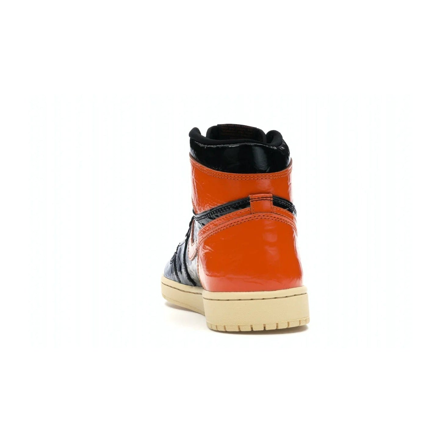 Jordan 1 Retro High Shattered Backboard 3.0 - Image 27 - Only at www.BallersClubKickz.com - #
Jordan 1 Retro High Shattered Backboard 3.0: the perfect blend of modern style and nostalgic flair featuring an orange and black crinkled patent leather upper and yellowed vanilla outsole. Get these exclusive sneakers released in October of 2019!