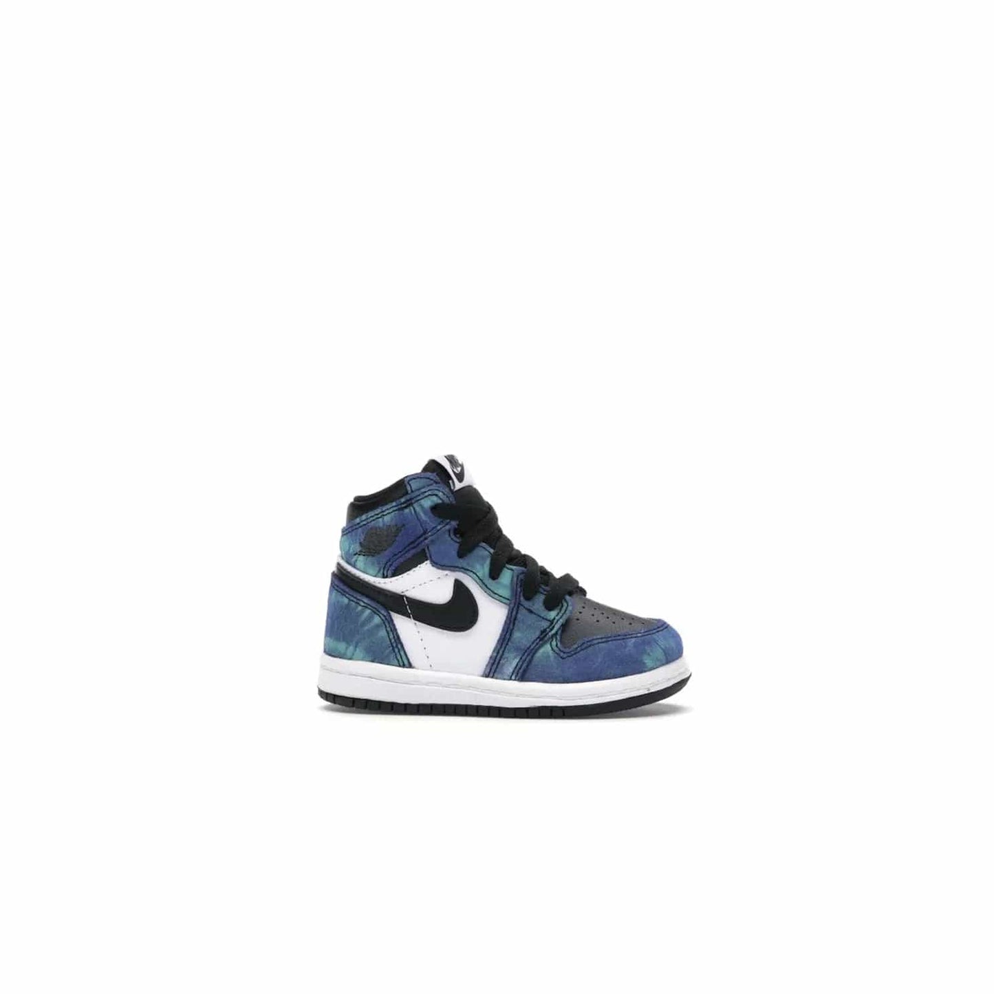 Jordan 1 Retro High Tie Dye (TD) - Image 2 - Only at www.BallersClubKickz.com - Add a unique twist to your sneaker collection with the Jordan 1 Retro High Tie Dye (TD). Classic Air Jordan 1 details like toe box perforations and the signature Swoosh logo on the sidewall are topped with an eye-catching tie dye design that’s perfect for styling all year round.