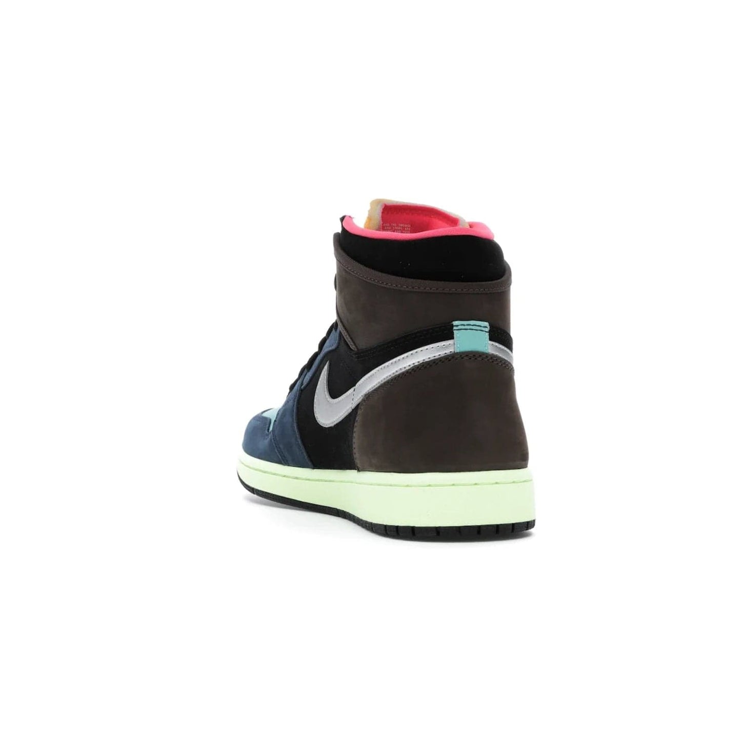 Jordan 1 Retro High Tokyo Bio Hack - Image 26 - Only at www.BallersClubKickz.com - Step up your sneaker game with the Air Jordan 1 Retro High Tokyo Bio Hack! Unique design featuring multiple materials and eye-catching colors. Metallic leather Swoosh and light green midsole for a stunning look. Available now for just $170.