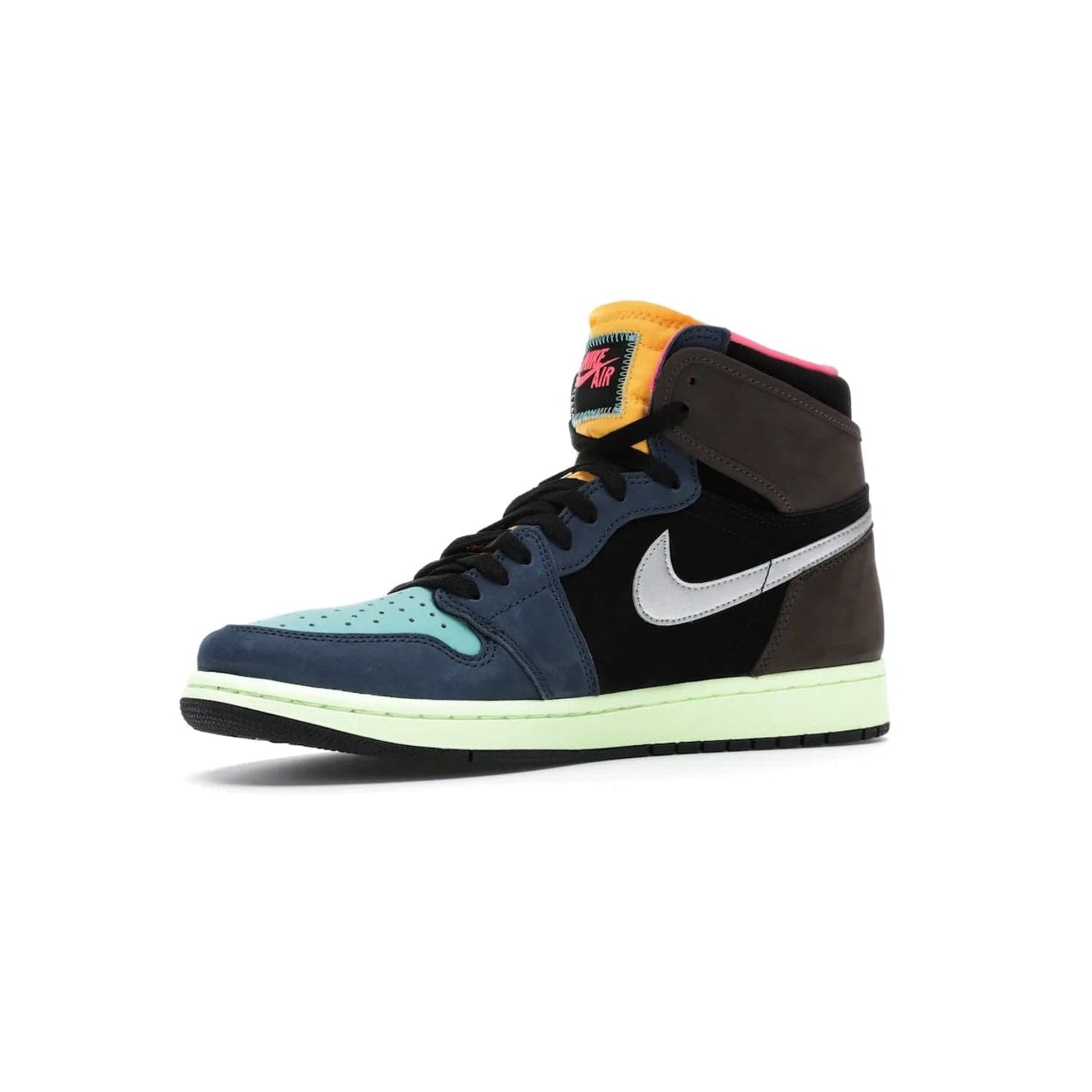 Jordan 1 Retro High Tokyo Bio Hack - Image 16 - Only at www.BallersClubKickz.com - Step up your sneaker game with the Air Jordan 1 Retro High Tokyo Bio Hack! Unique design featuring multiple materials and eye-catching colors. Metallic leather Swoosh and light green midsole for a stunning look. Available now for just $170.
