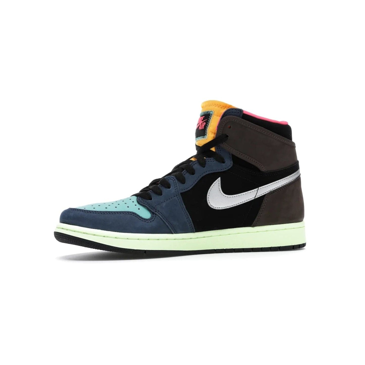 Jordan 1 Retro High Tokyo Bio Hack - Image 17 - Only at www.BallersClubKickz.com - Step up your sneaker game with the Air Jordan 1 Retro High Tokyo Bio Hack! Unique design featuring multiple materials and eye-catching colors. Metallic leather Swoosh and light green midsole for a stunning look. Available now for just $170.