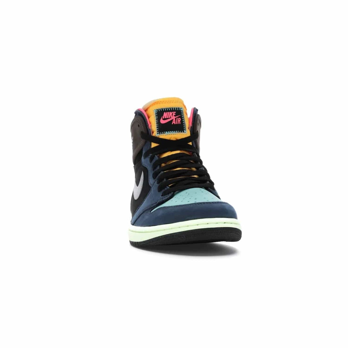 Jordan 1 Retro High Tokyo Bio Hack - Image 9 - Only at www.BallersClubKickz.com - Step up your sneaker game with the Air Jordan 1 Retro High Tokyo Bio Hack! Unique design featuring multiple materials and eye-catching colors. Metallic leather Swoosh and light green midsole for a stunning look. Available now for just $170.