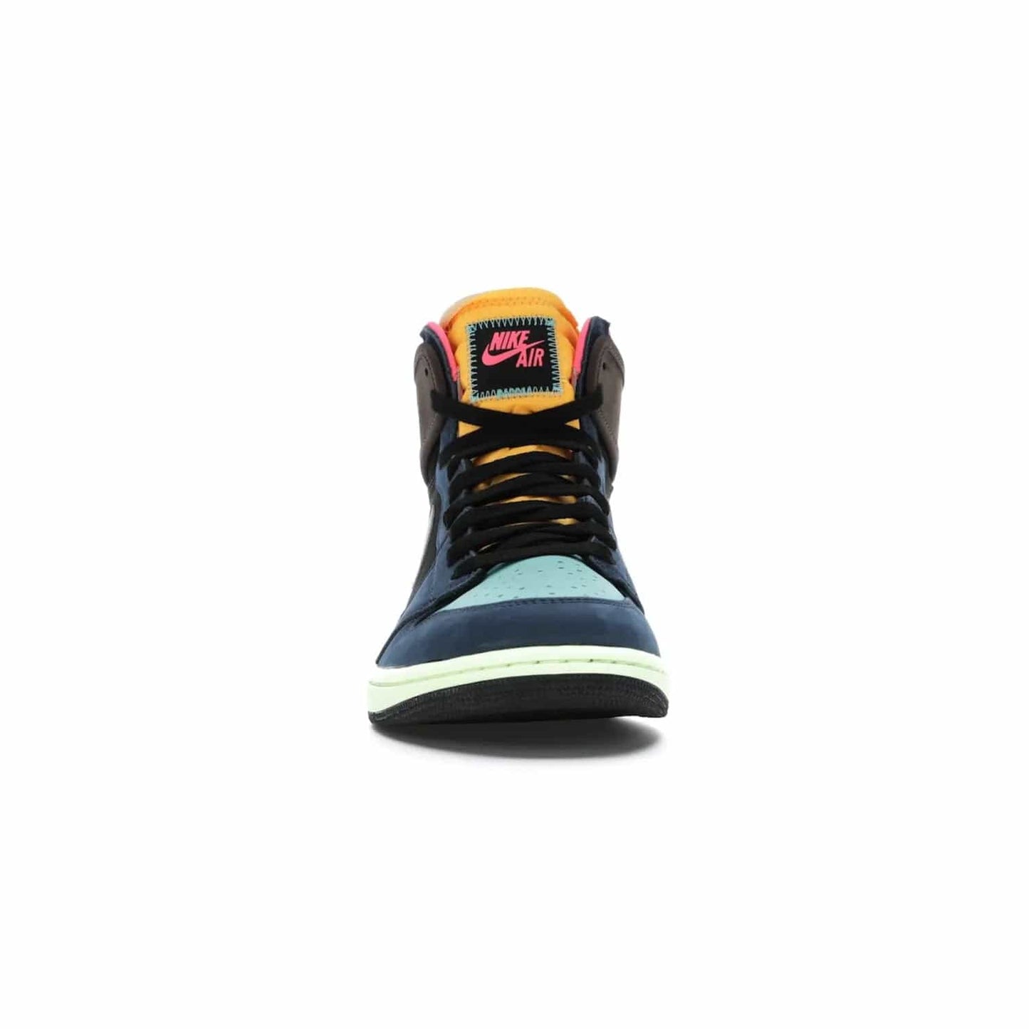 Jordan 1 Retro High Tokyo Bio Hack - Image 10 - Only at www.BallersClubKickz.com - Step up your sneaker game with the Air Jordan 1 Retro High Tokyo Bio Hack! Unique design featuring multiple materials and eye-catching colors. Metallic leather Swoosh and light green midsole for a stunning look. Available now for just $170.