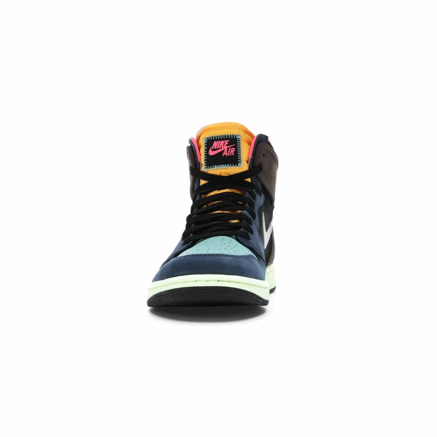 Jordan 1 Retro High Tokyo Bio Hack - Image 11 - Only at www.BallersClubKickz.com - Step up your sneaker game with the Air Jordan 1 Retro High Tokyo Bio Hack! Unique design featuring multiple materials and eye-catching colors. Metallic leather Swoosh and light green midsole for a stunning look. Available now for just $170.