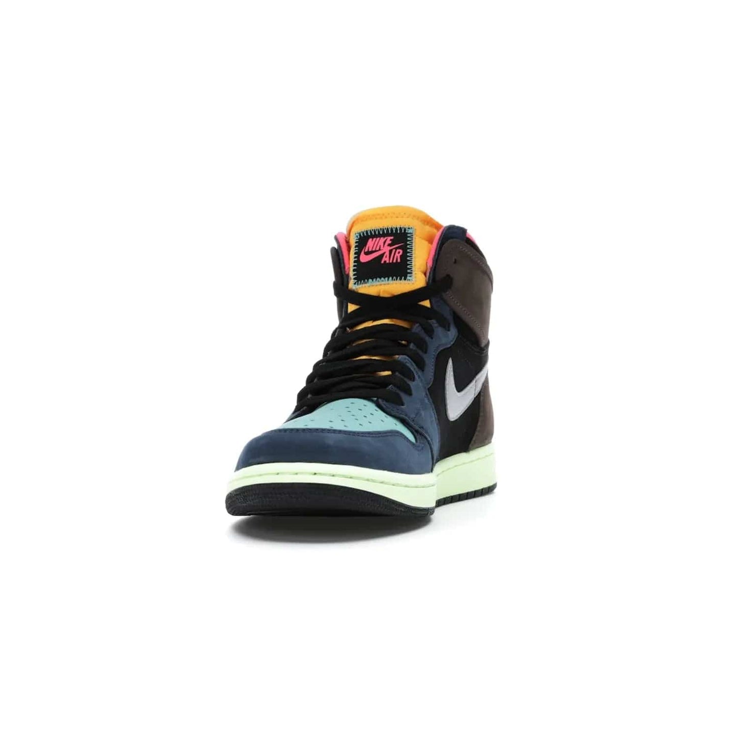 Jordan 1 Retro High Tokyo Bio Hack - Image 12 - Only at www.BallersClubKickz.com - Step up your sneaker game with the Air Jordan 1 Retro High Tokyo Bio Hack! Unique design featuring multiple materials and eye-catching colors. Metallic leather Swoosh and light green midsole for a stunning look. Available now for just $170.