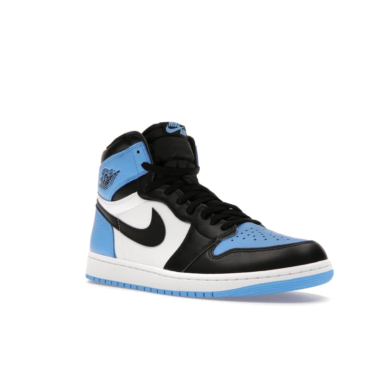 Jordan 1 Retro High OG UNC Toe - Image 5 - Only at www.BallersClubKickz.com - Jordan 1 High OG UNC Toe is a fashionable, high-quality sneaker featuring University Blue, Black White and White. Releasing July 22, 2023, it's the perfect pick up for sneakerheads.
