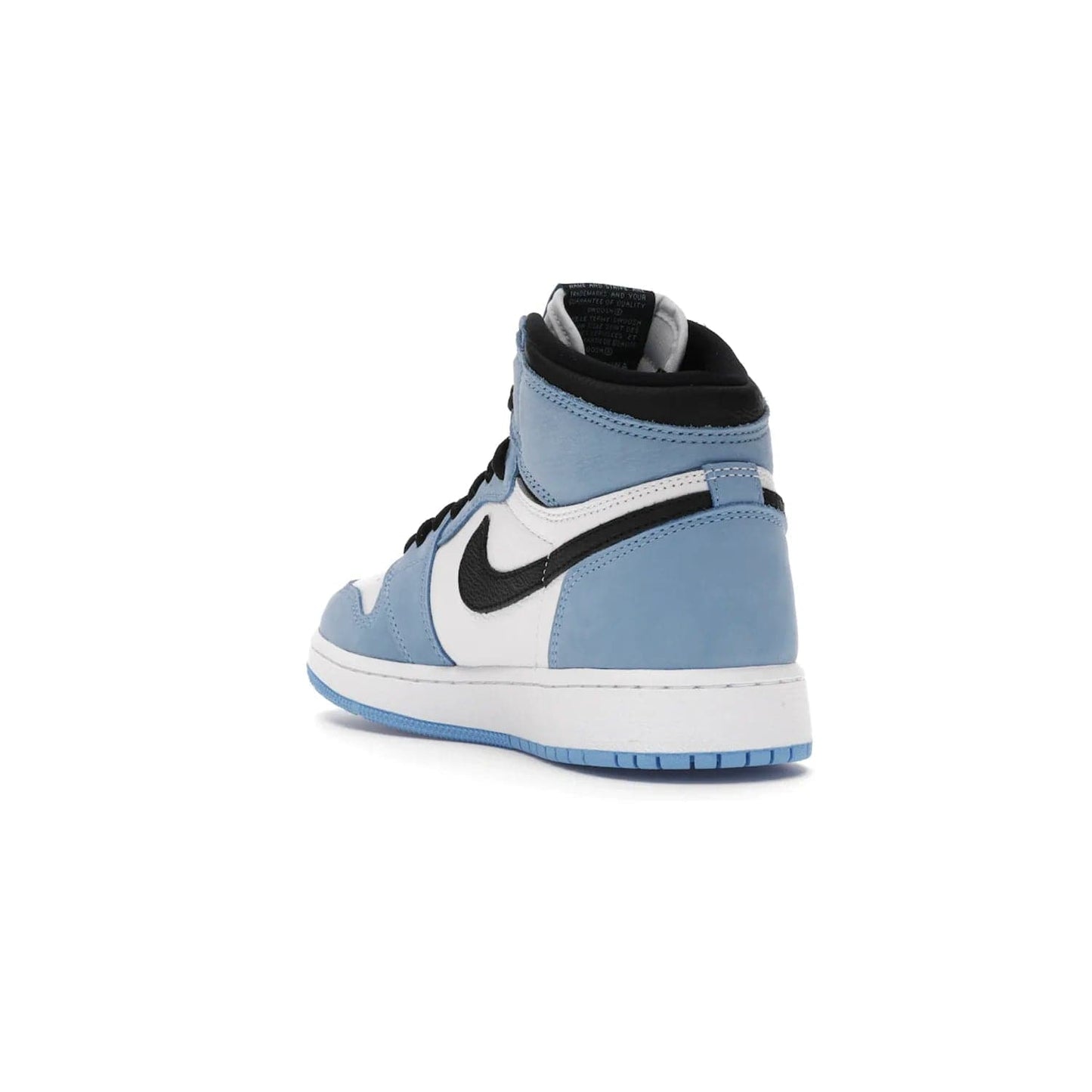 Jordan 1 Retro High White University Blue Black (GS) - Image 25 - Only at www.BallersClubKickz.com - Air Jordan 1 Retro High White University Blue Black GS: the latest offering from the iconic Air Jordan 1 line. White tumbled leather upper with University Blue overlays and black detailing. University Blue outsole and white midsole. March 6 release.