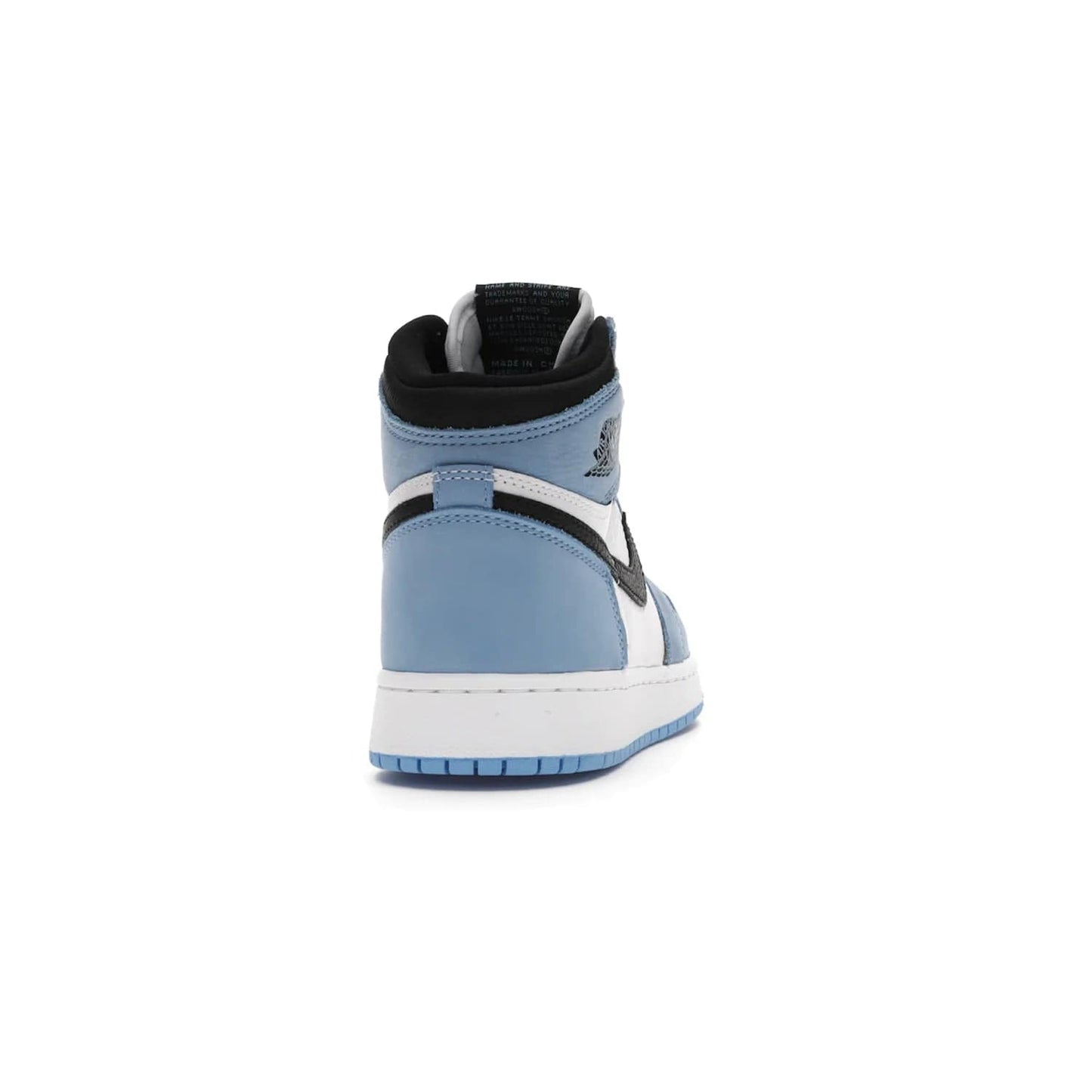 Jordan 1 Retro High White University Blue Black (GS) - Image 29 - Only at www.BallersClubKickz.com - Air Jordan 1 Retro High White University Blue Black GS: the latest offering from the iconic Air Jordan 1 line. White tumbled leather upper with University Blue overlays and black detailing. University Blue outsole and white midsole. March 6 release.