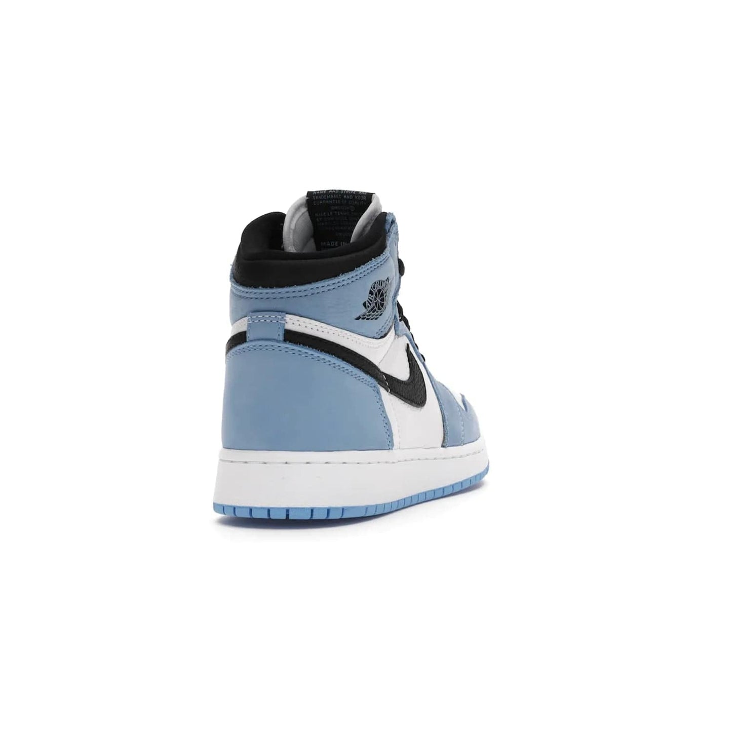 Jordan 1 Retro High White University Blue Black (GS) - Image 30 - Only at www.BallersClubKickz.com - Air Jordan 1 Retro High White University Blue Black GS: the latest offering from the iconic Air Jordan 1 line. White tumbled leather upper with University Blue overlays and black detailing. University Blue outsole and white midsole. March 6 release.