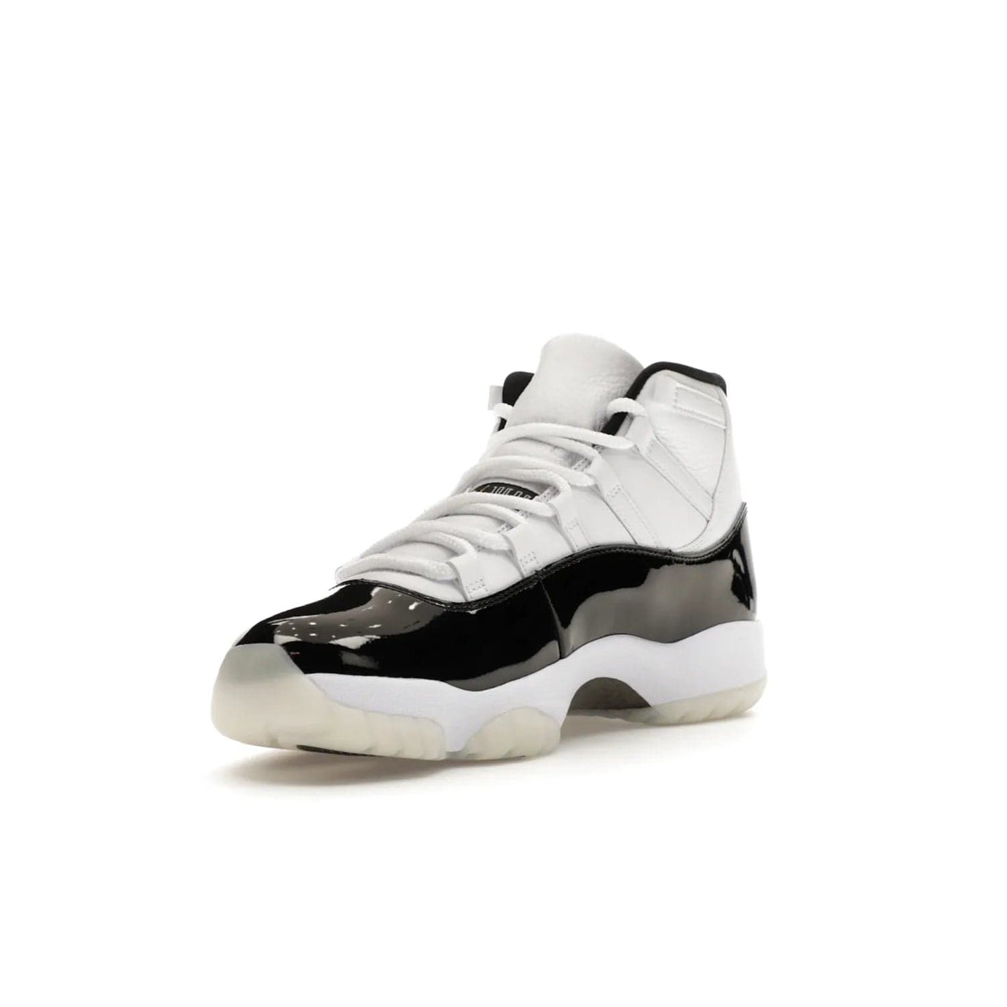 Jordan 11 Retro DMP Gratitude (2023) - Image 14 - Only at www.BallersClubKickz.com - Shop the legendary Jordan 11 Retro Gratitude Defining Moments (2023). This iconic sneaker features the classic Defining Moments colorway, high-cut patent leather upper, white midsole, black translucent rubber outsole, and Metallic Gold accents. Available December 9, 2023.