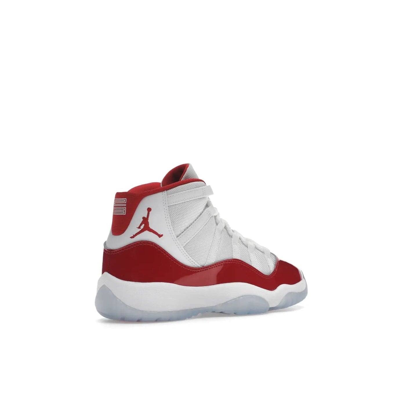 Jordan 11 Retro Cherry (2022) (GS) - Image 33 - Only at www.BallersClubKickz.com - Shop the Air Jordan 11 Retro Cherry 2022 GS, designed for style & comfort. Snug fit with webbing eyelets, rope laces, encased Air-sole unit & a Translucent rubber outsole. Available 12/10/2022.
